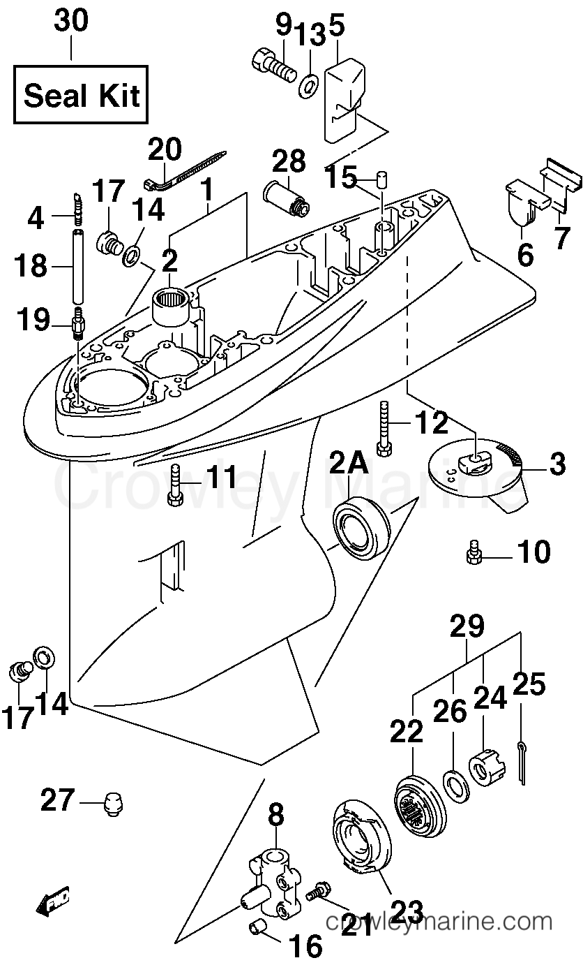 2003 Outboard 60 - J60PL4STC - GEARCASE