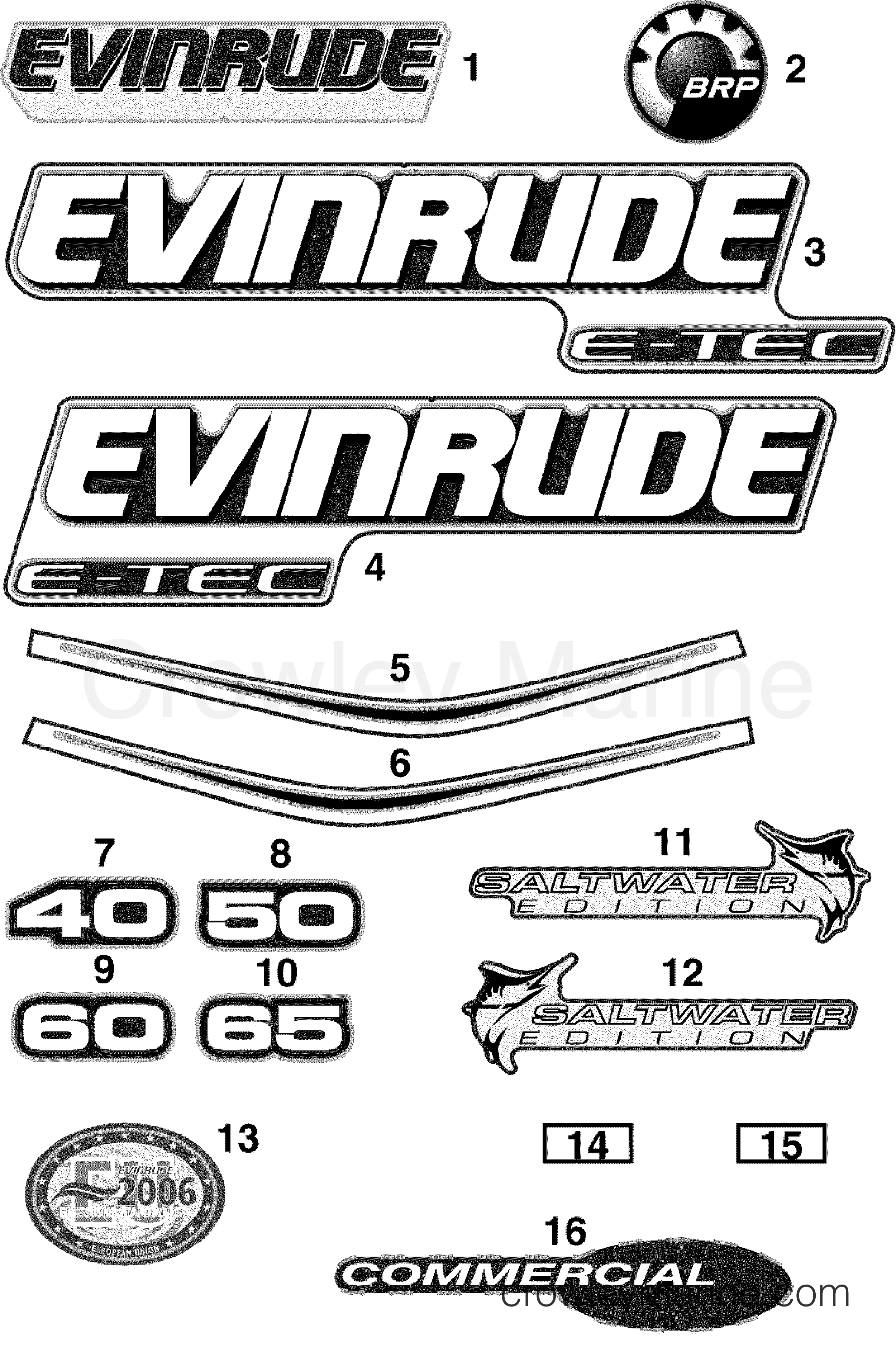 2008 Outboard 40 - E40DPLSCB - DECALS