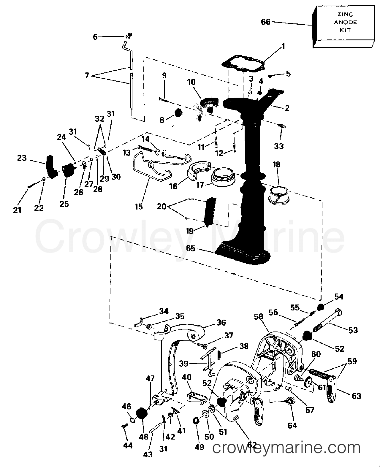 1989 Outboard 4 - J4RLCEC - MIDSECTION
