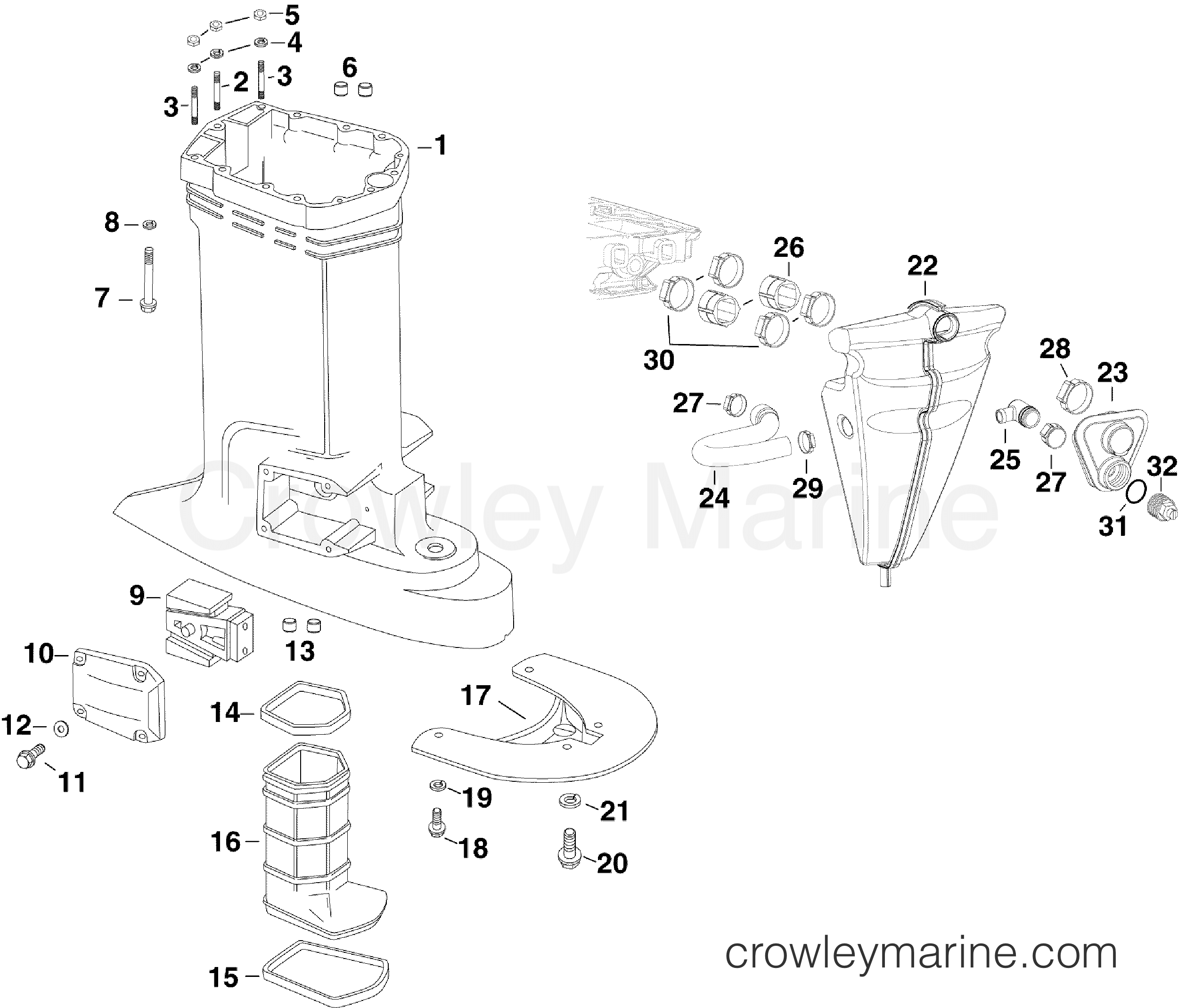 2010 Evinrude Outboards 250 - DE250CXISF EXHAUST HOUSING & MUFFLER section