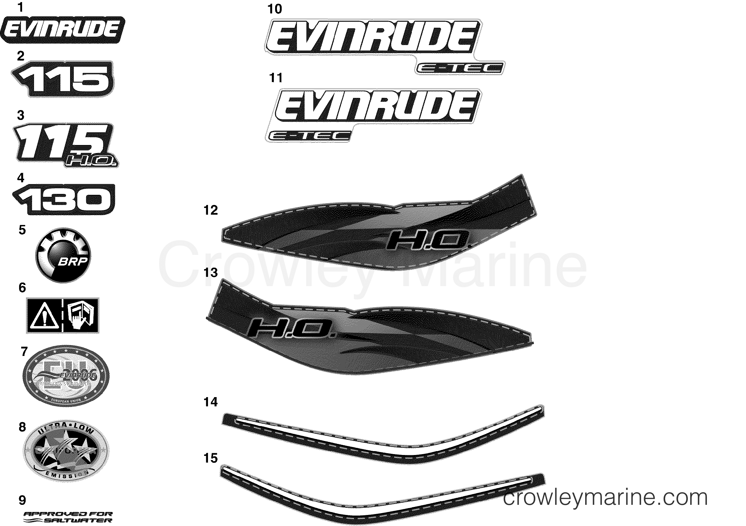 2010 Outboard 130 - E130DPLISC - DECALS