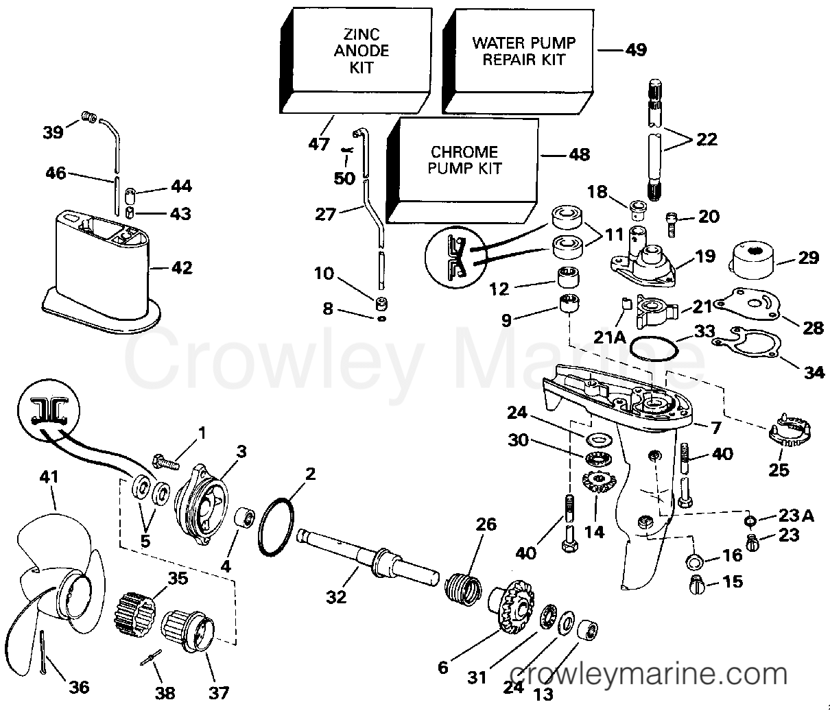 1992 Outboard 4 - J4RLENM - GEARCASE