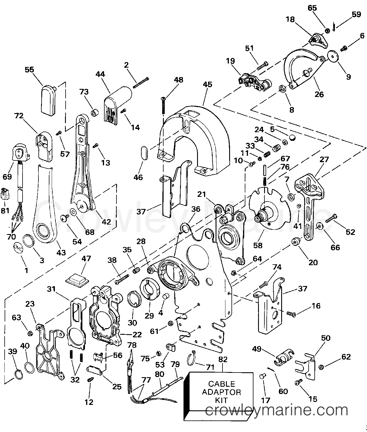 1992 Rigging Accessories - Remote Controls - REMOTE CONTROL - BINNACLE - SINGLE LEVER