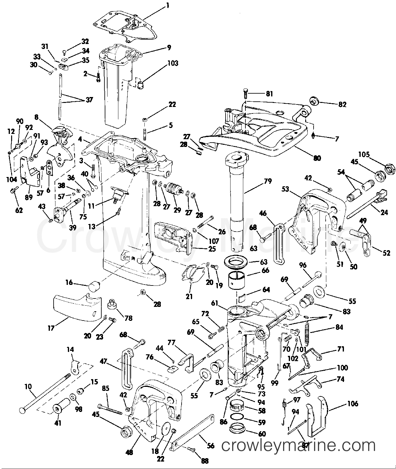 1986 Outboard 35 - J35RLCDM - MIDSECTION
