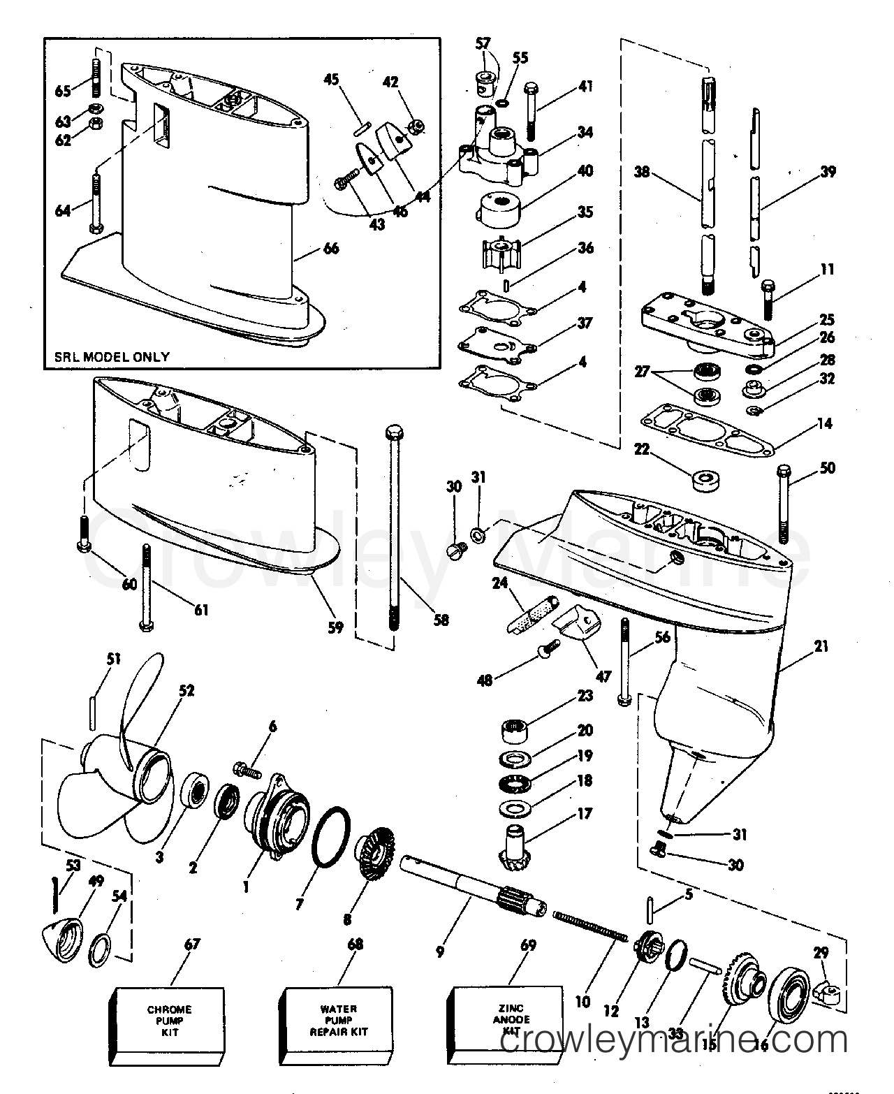 1982 Outboard 7.5 - J8RCNR - GEARCASE