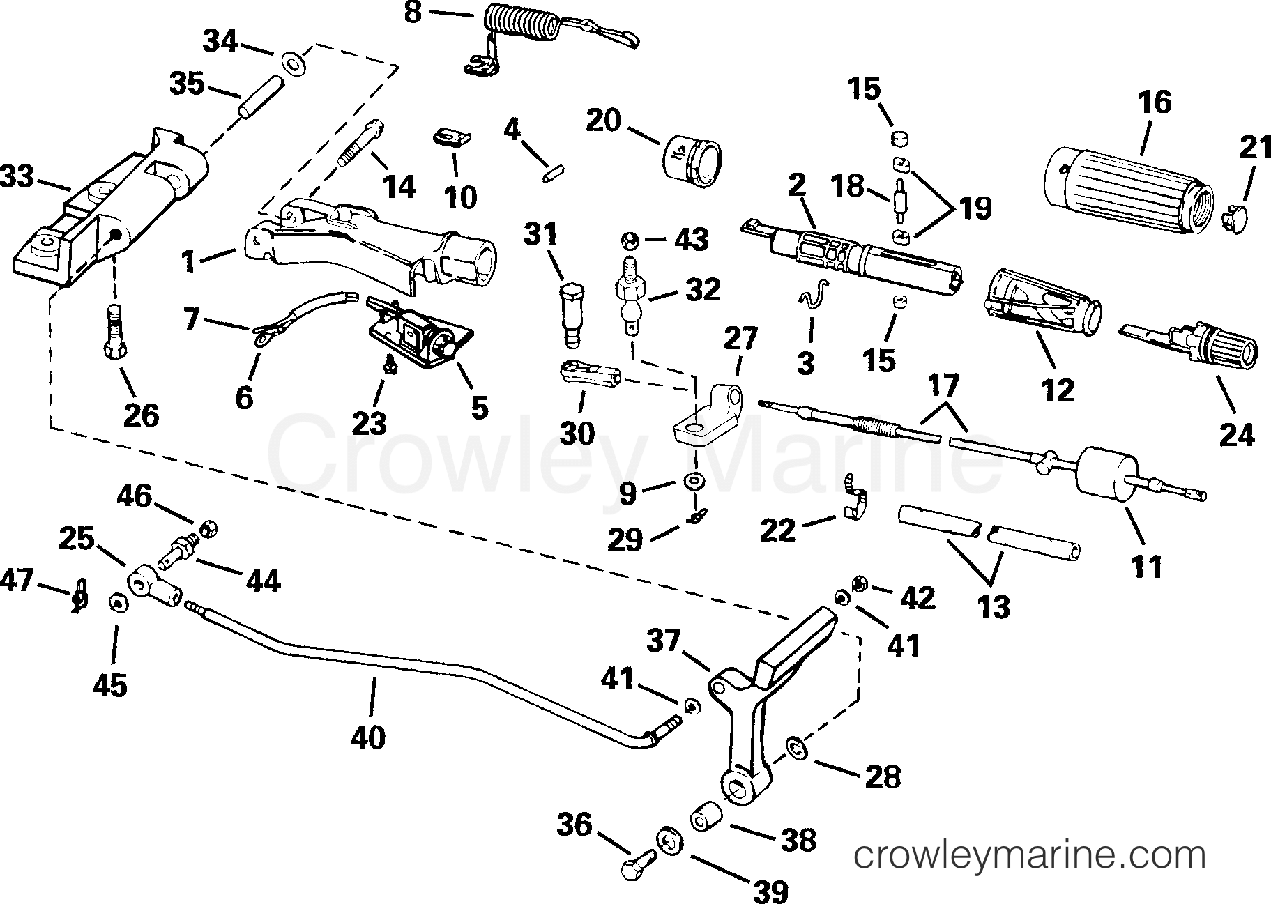 2005 Outboard 25 - J25RSOA - STEERING & SHIFT HANDLE