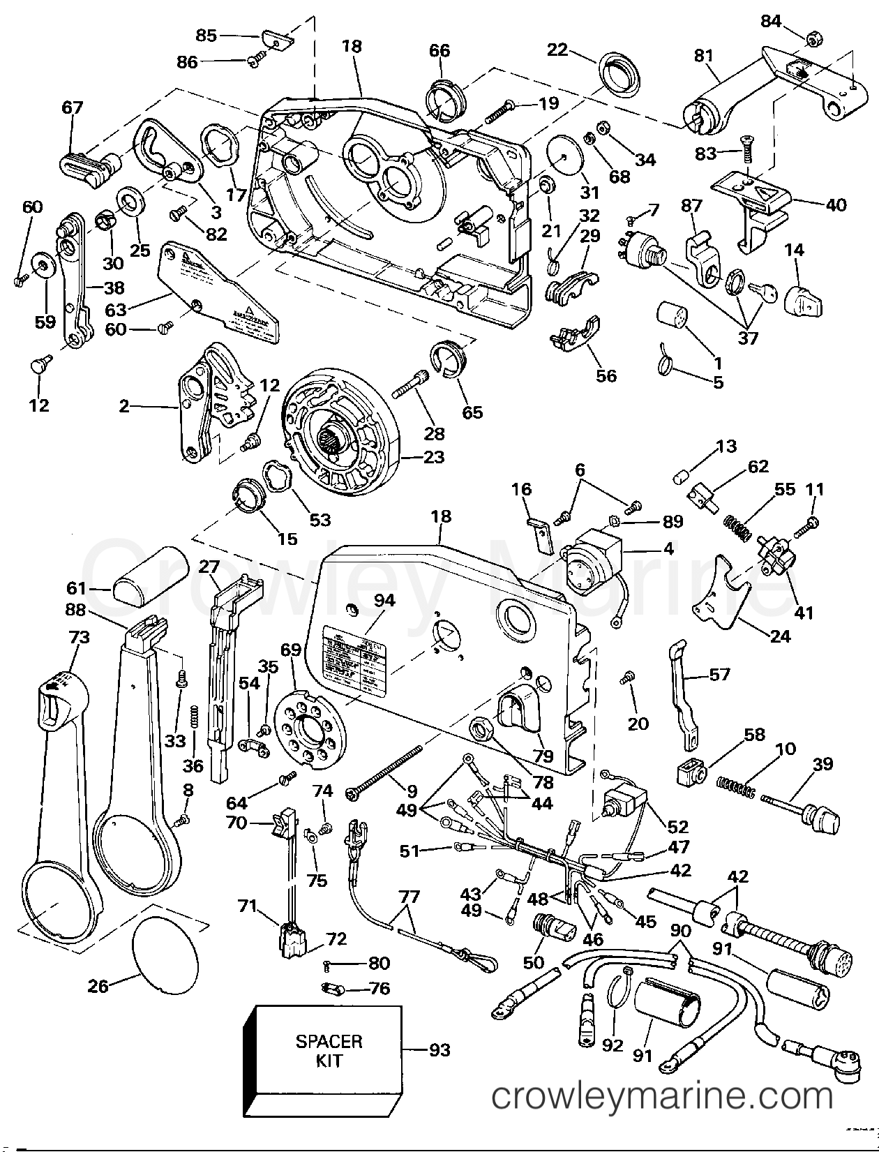 1990 Outboard 90 - J90TLASB - REMOTE CONTROL
