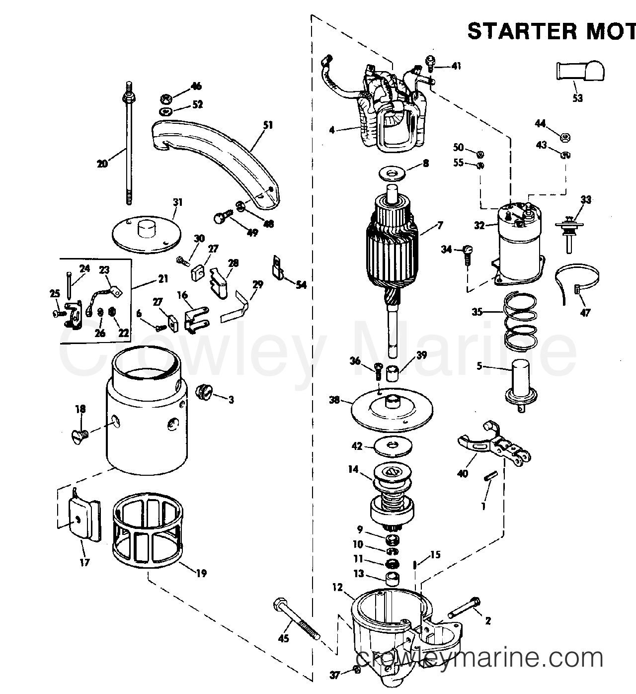1983 Stern Drive 3.8 - 384SPMCCTR - STARTER MOTOR GROUP