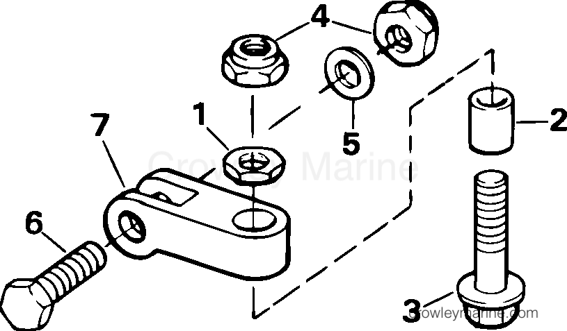 2001-2004 Rigging Parts Accessories - 9.9 & 15HP 2 Stroke 1993+ STEERING BOLT & CLEVIS ASSEMBLY KIT section