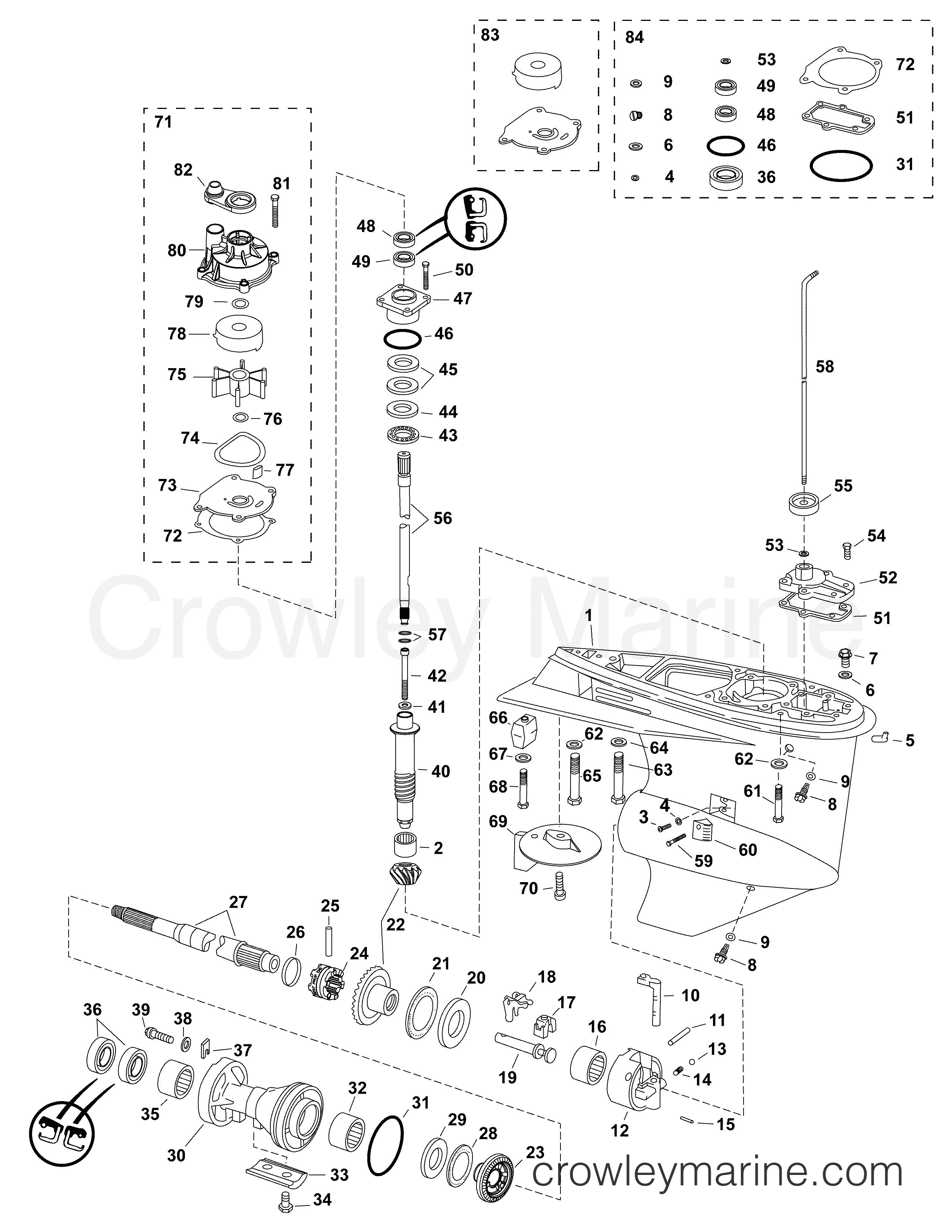 AA Outboard 130 - E130DPLAAA - GEARCASE, S2-TYPE