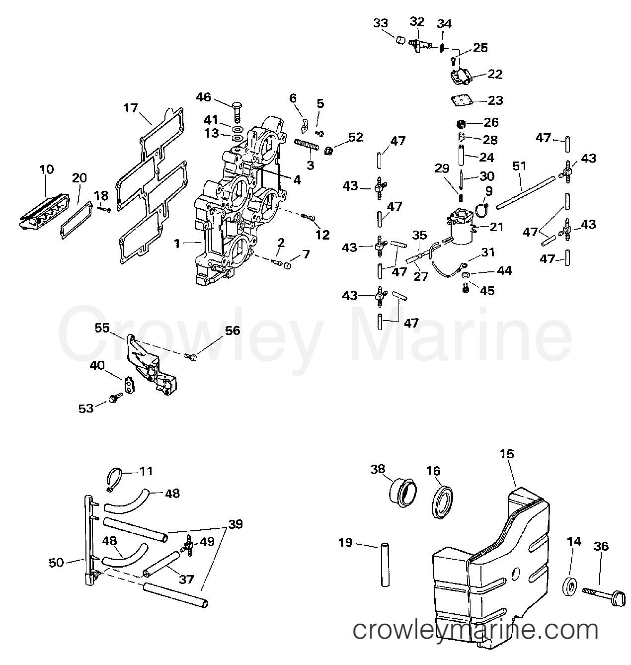 1998 Evinrude Outboards 250 - BE250CXECB INTAKE MANIFOLD section