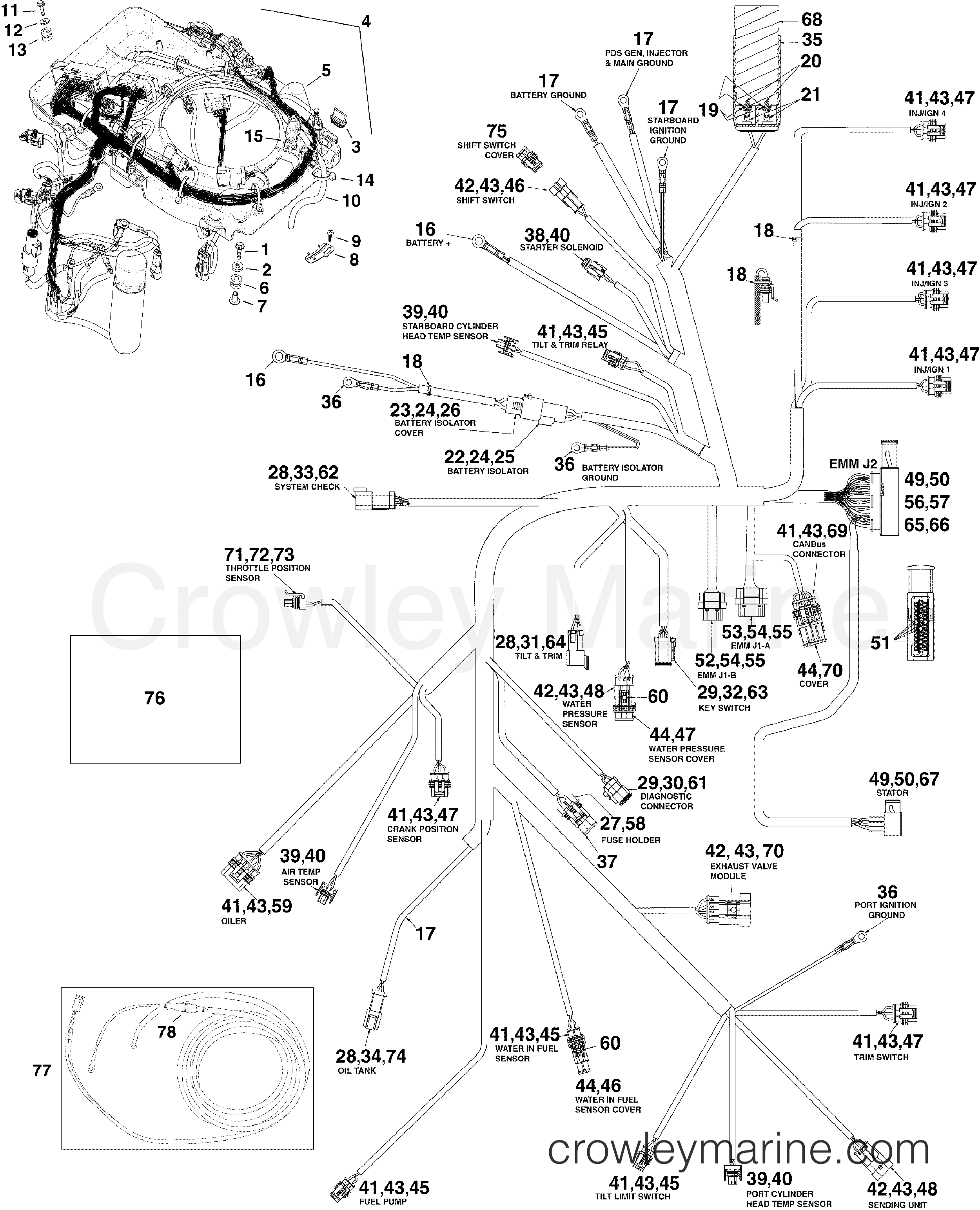 2009 Outboard 115 - E115DSLSEF - ELECTRICAL HARNESS