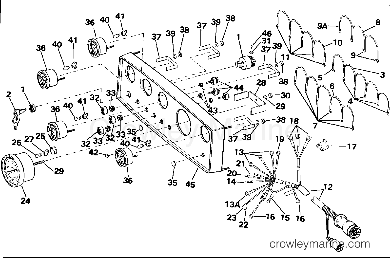 1992 Rigging OMC Stern Drive - All Models - INSTRUMENTAL PANEL ASSEMBLY