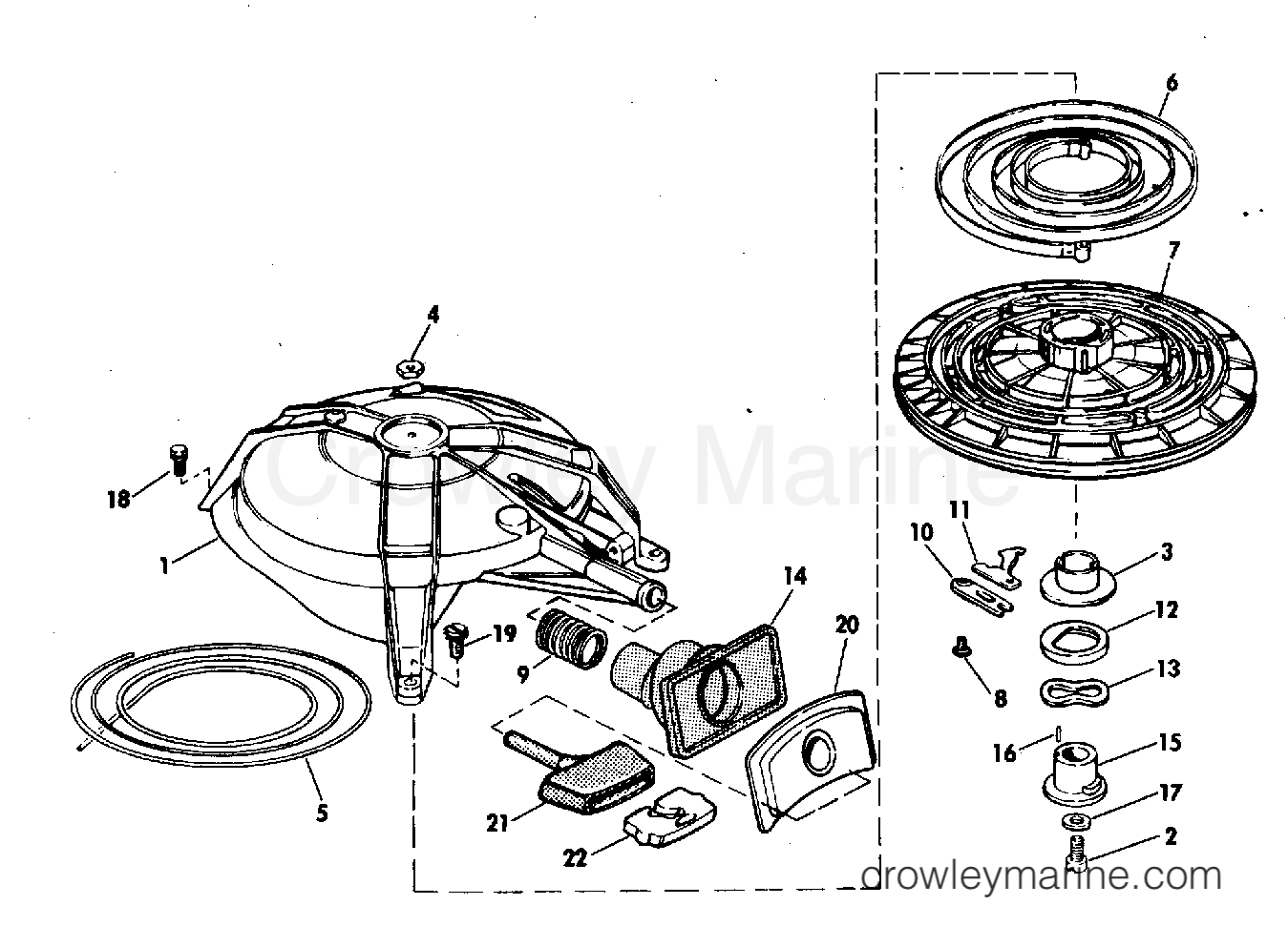 1976 Outboard 40 - 40604A - REWIND STARTER