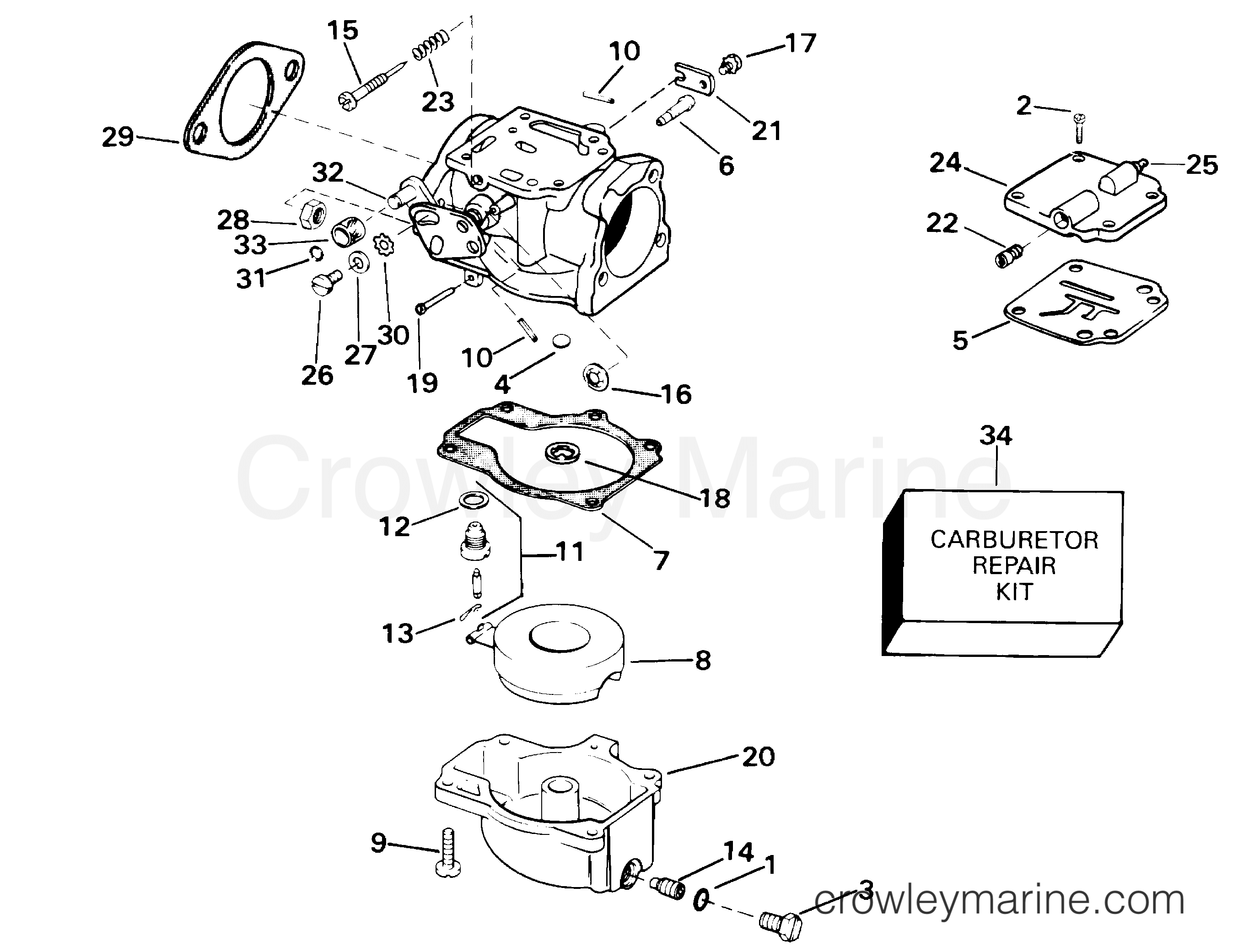 2001 Outboard 60 - J60PLSID - CARBURETOR