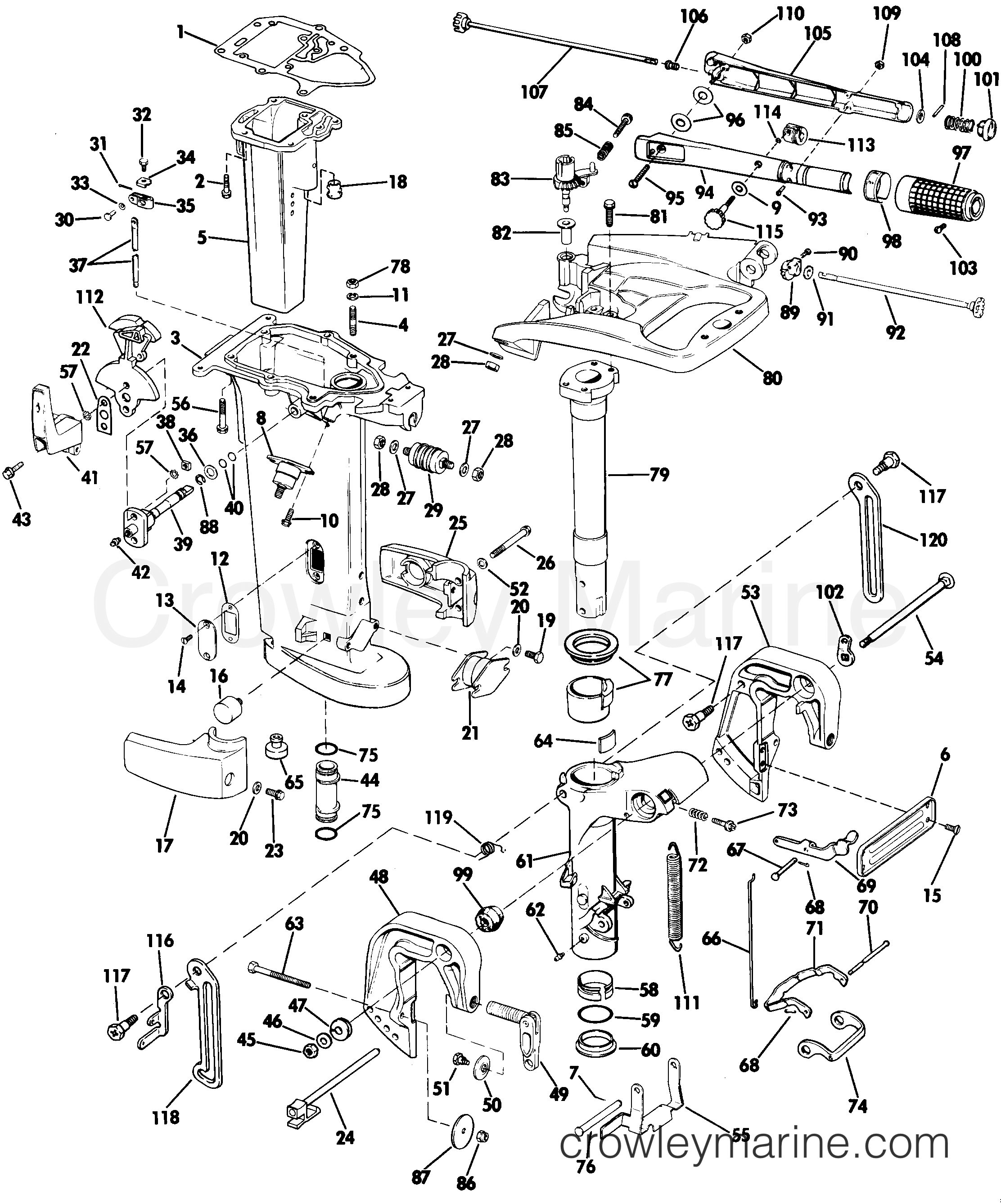 1985 Outboard 25 - J25RWLCOS - MIDSECTION