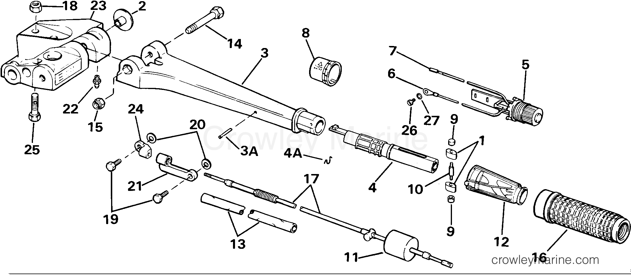 1985 Outboard 40 - E40TECOB - STEERING HANDLE