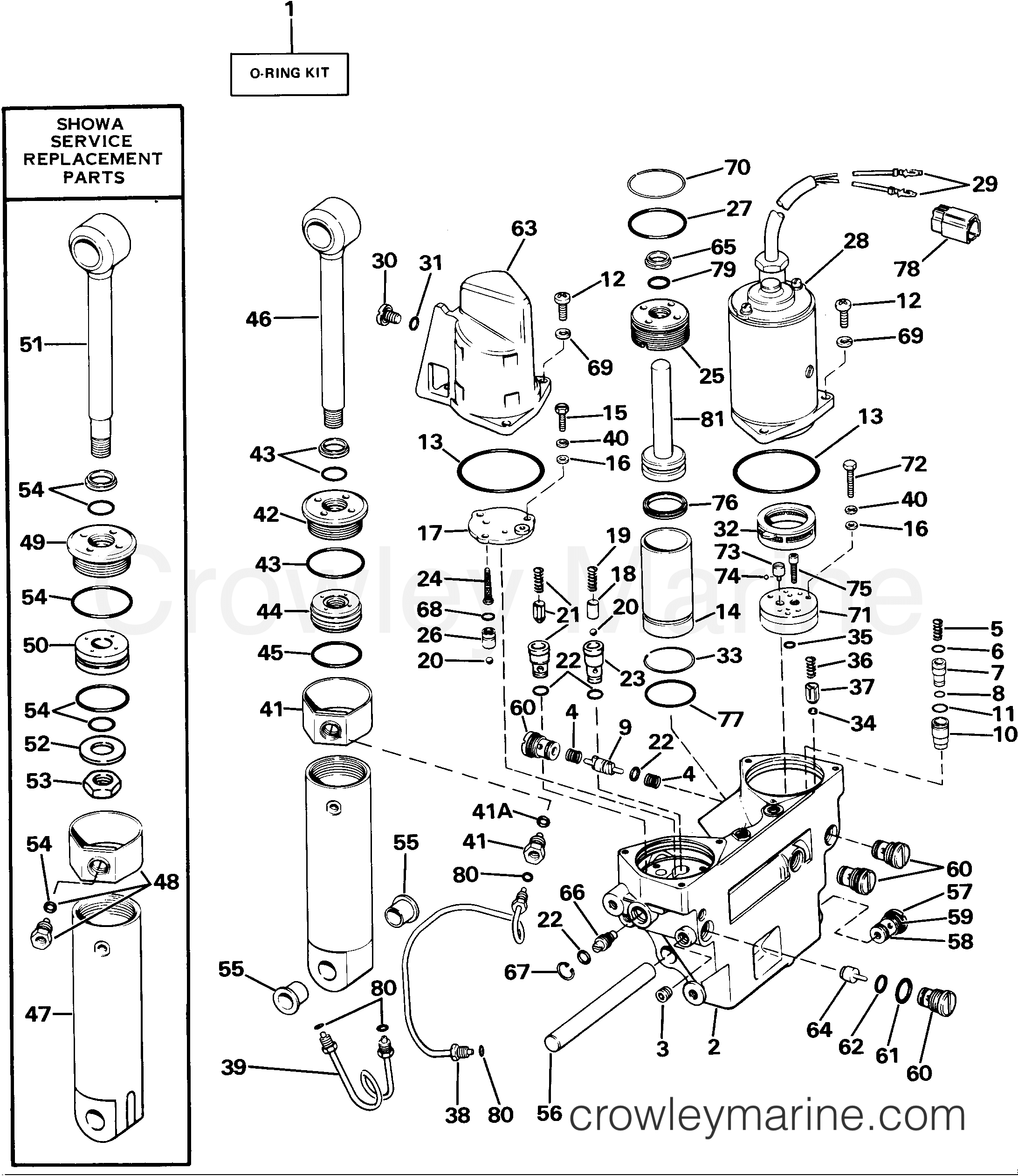 POWER TRIM/TILT HYDRAULIC ASSEMBLY 1985 Outboard 150 E150TLCOS