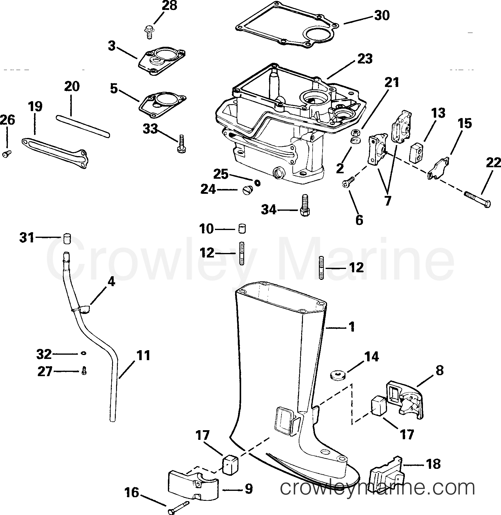 2004 Outboard 6 - J6RL4SRC - EXHAUST HOUSING