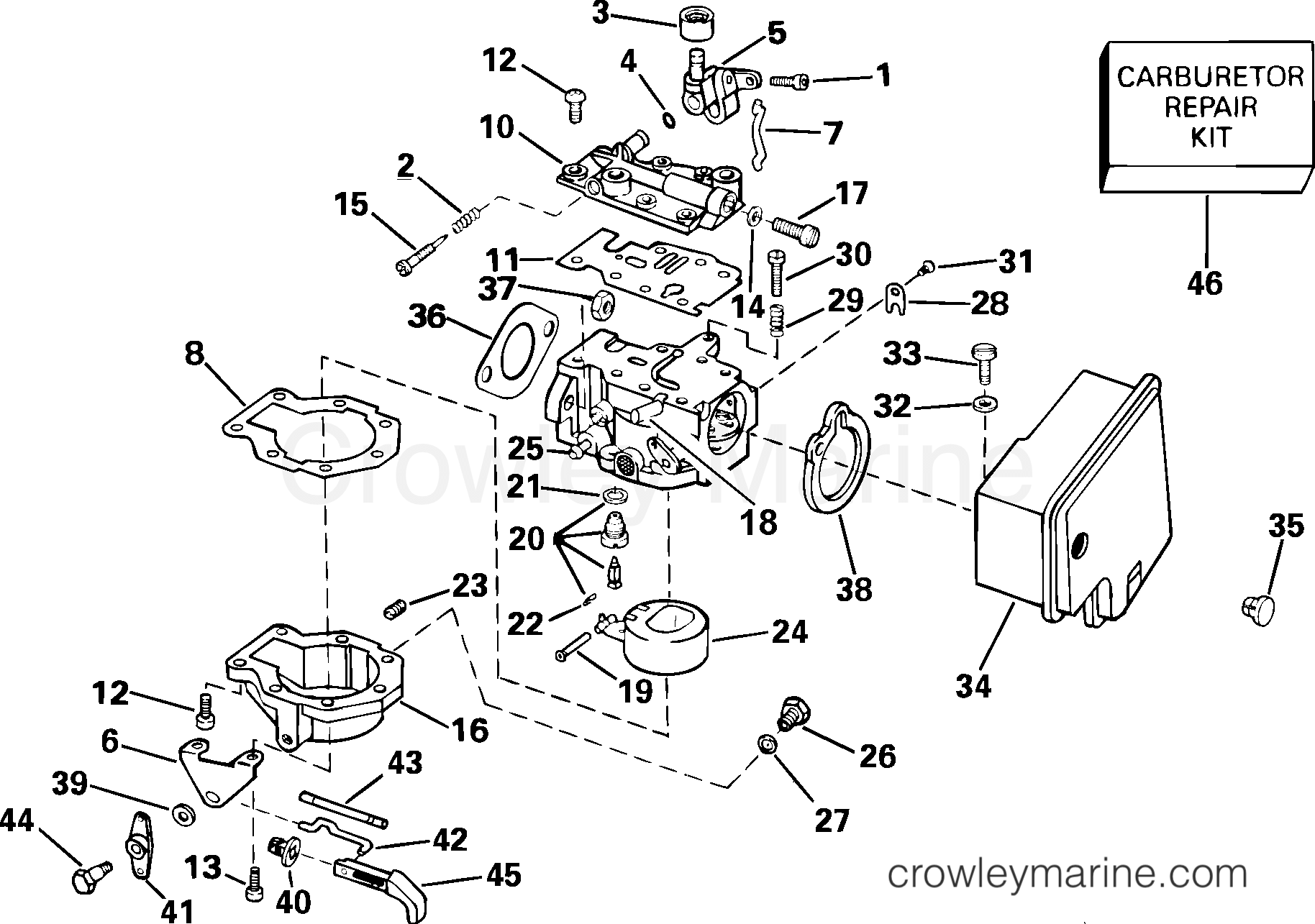 2005 Outboard 6 - J6RSOC - CARBURETOR