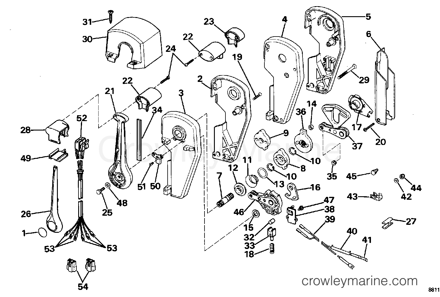 1995 Rigging Accessories - Remote Controls - REMOTE CONTROL ASSEMBLY - BINNACLE MOUNT - DUAL LEVER