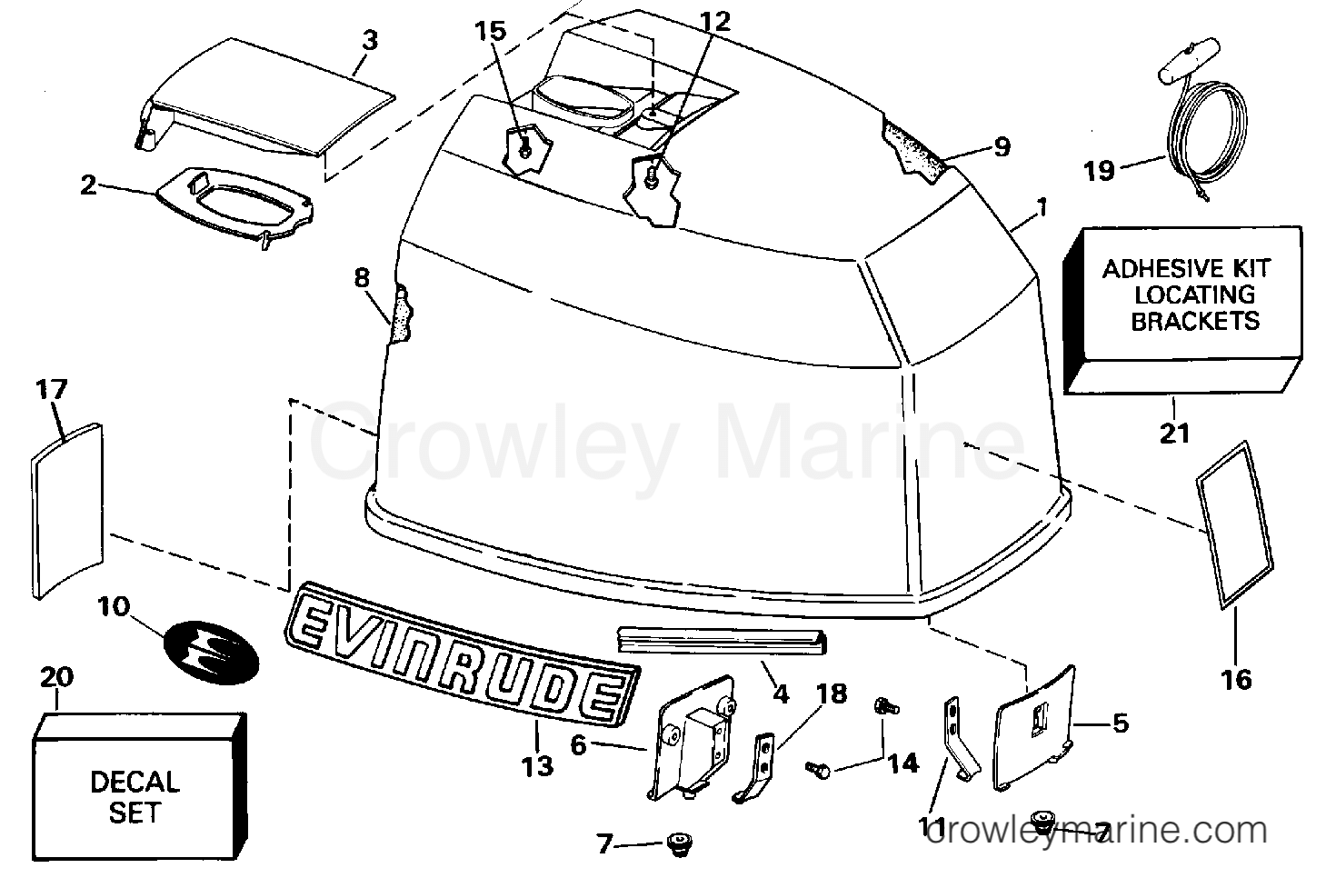 1995 Outboard 90 - J90TLEOR - ENGINE COVER - EVINRUDE