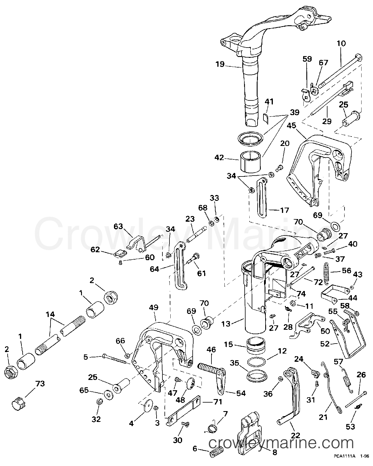 1998 Outboard 9.9 - J10FEXECM - MIDSECTION