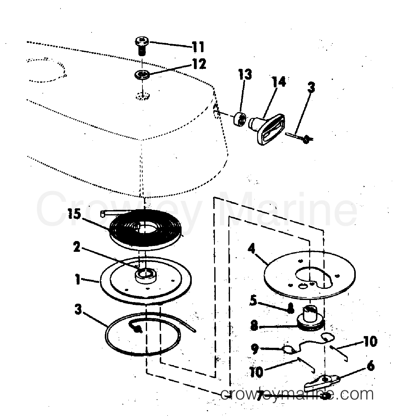 1976 Outboard 2 - 2R76S - REWIND STARTER