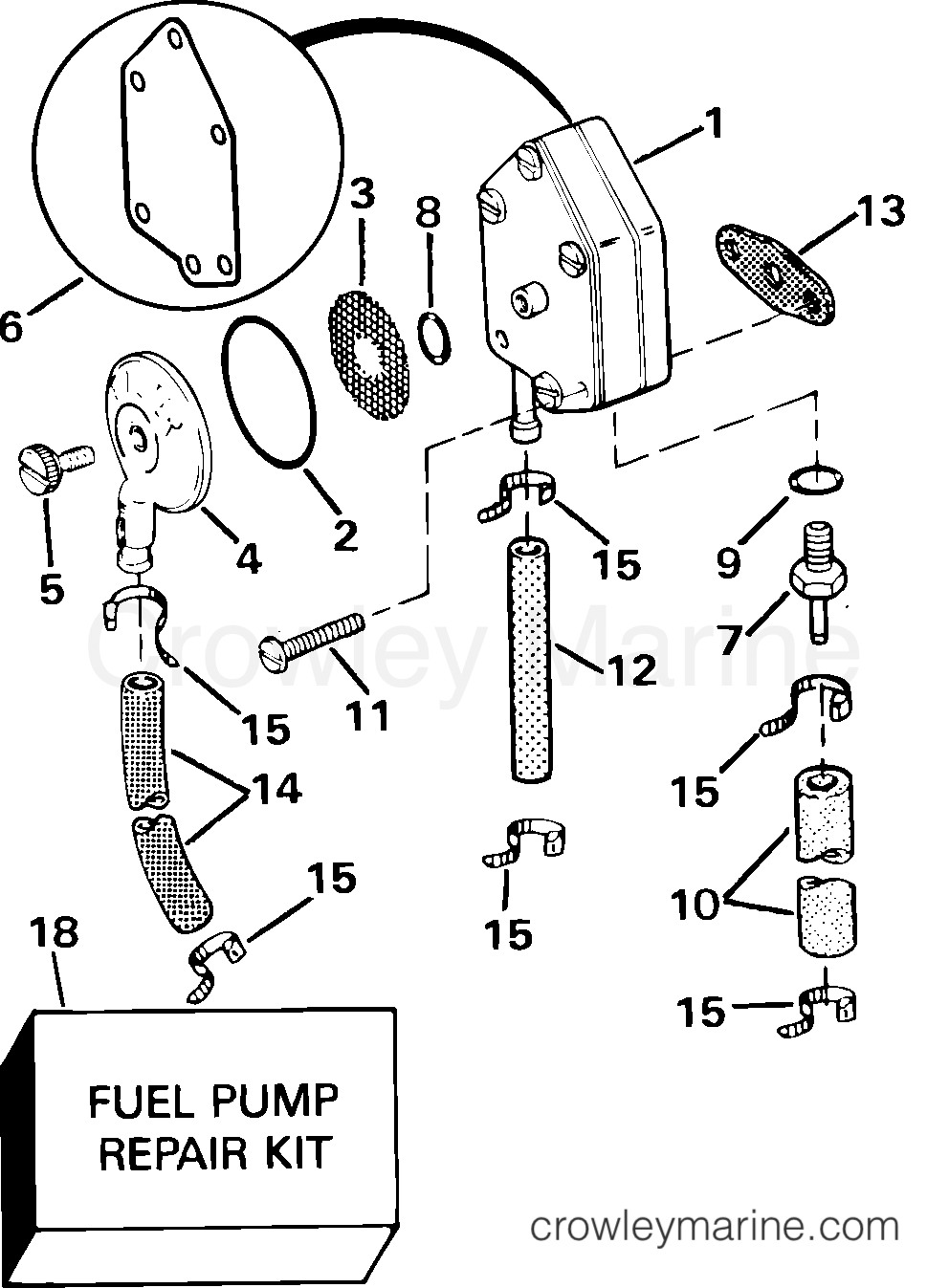 2005 Outboard 30 - J30RLSOD - FUEL PUMP