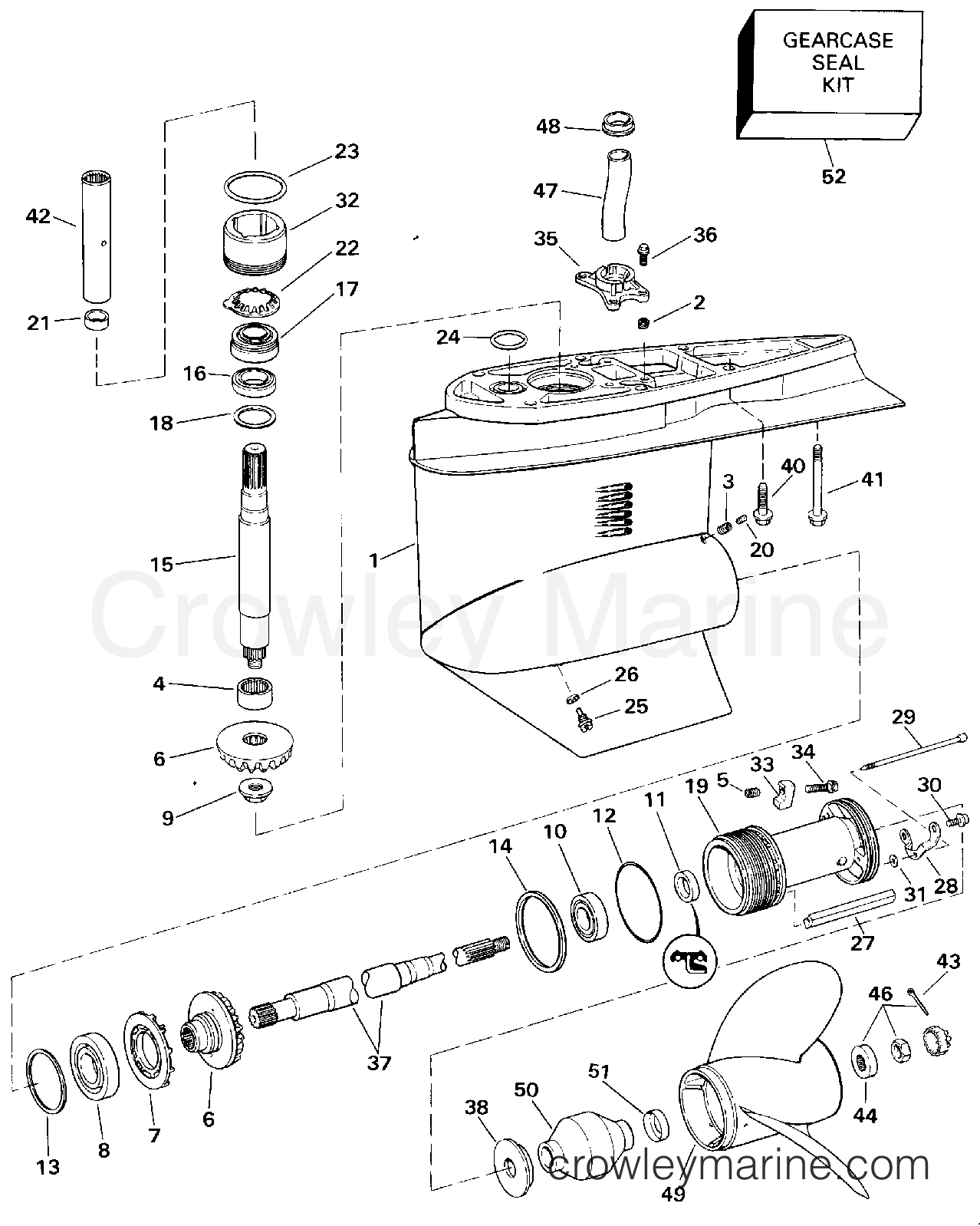 1994 OMC Stern Drive 5.8 - 58FBDPMDA - LOWER GEARCASE
