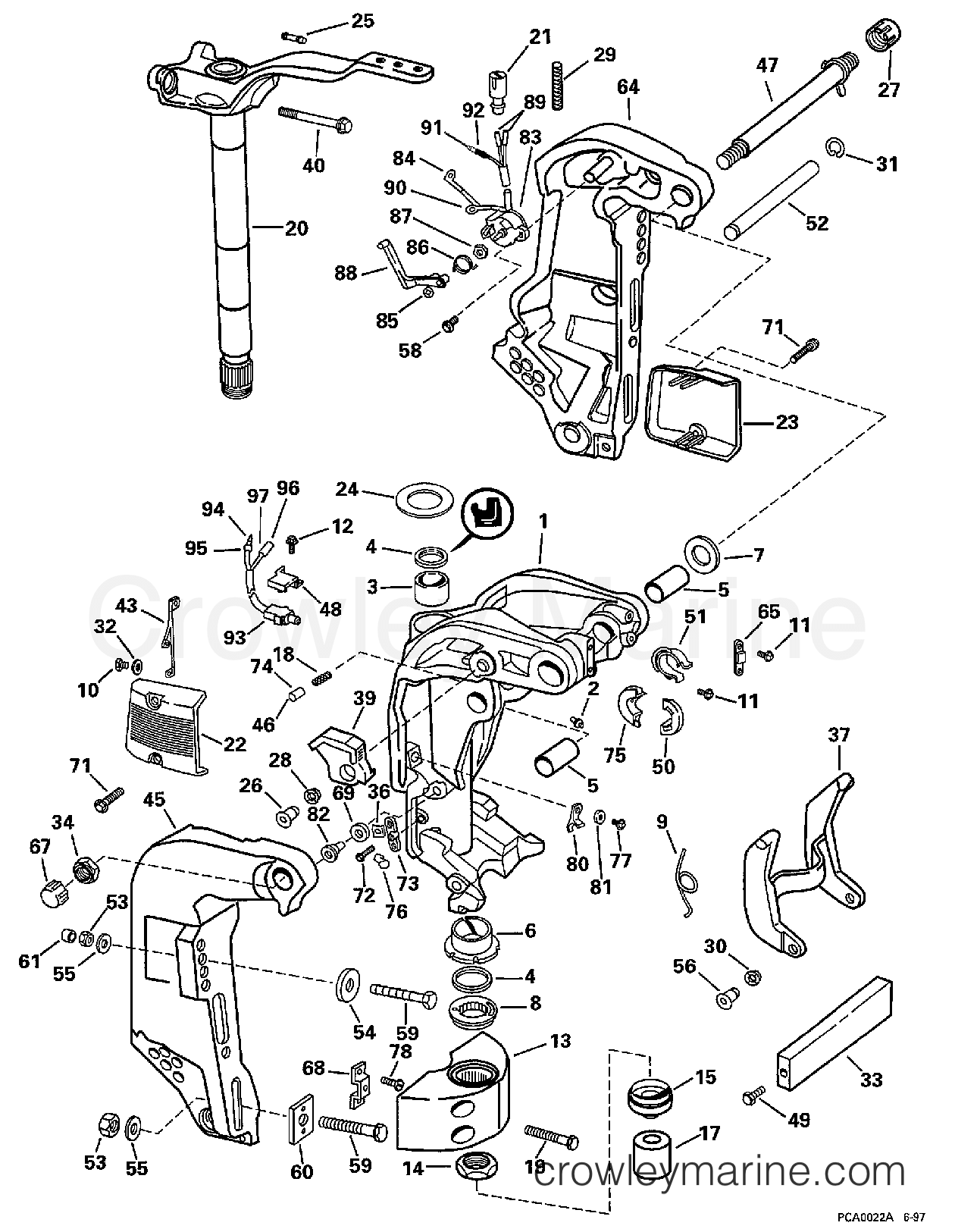 1998 Evinrude Outboards 150 - BE150ELECD MIDSECTION section