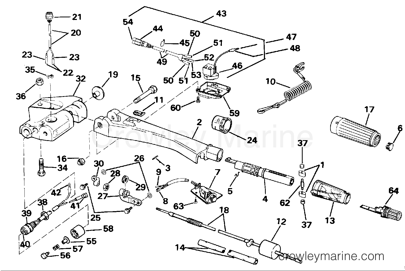 1993 Outboard 70 - J70TTLETS - STEERING HANDLE