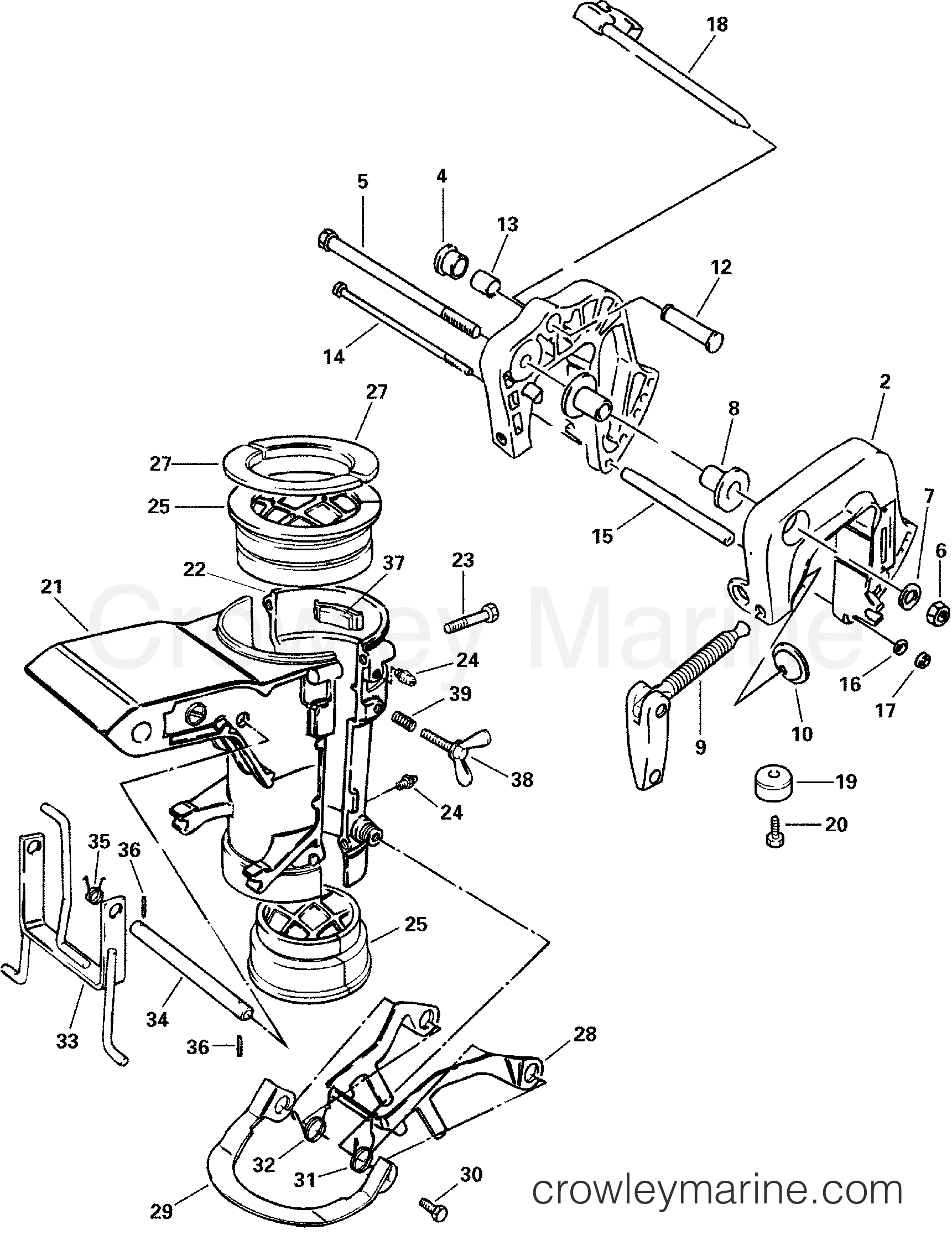 2000 Outboard 5 - J5RSSA - STERN AND SWIVEL BRACKET