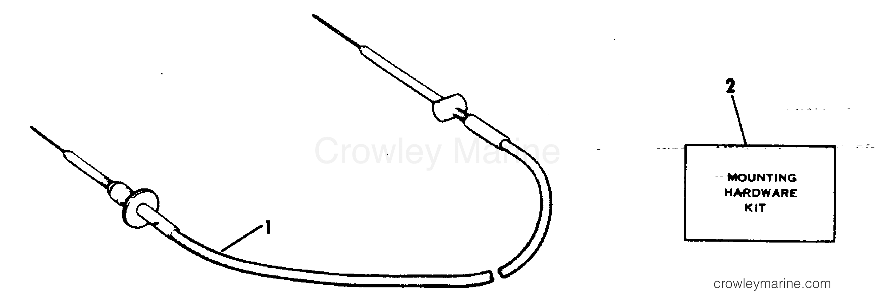 1981 Rigging OMC Stern Drive - All Models - OMC LONG-LIFE TM CABLES