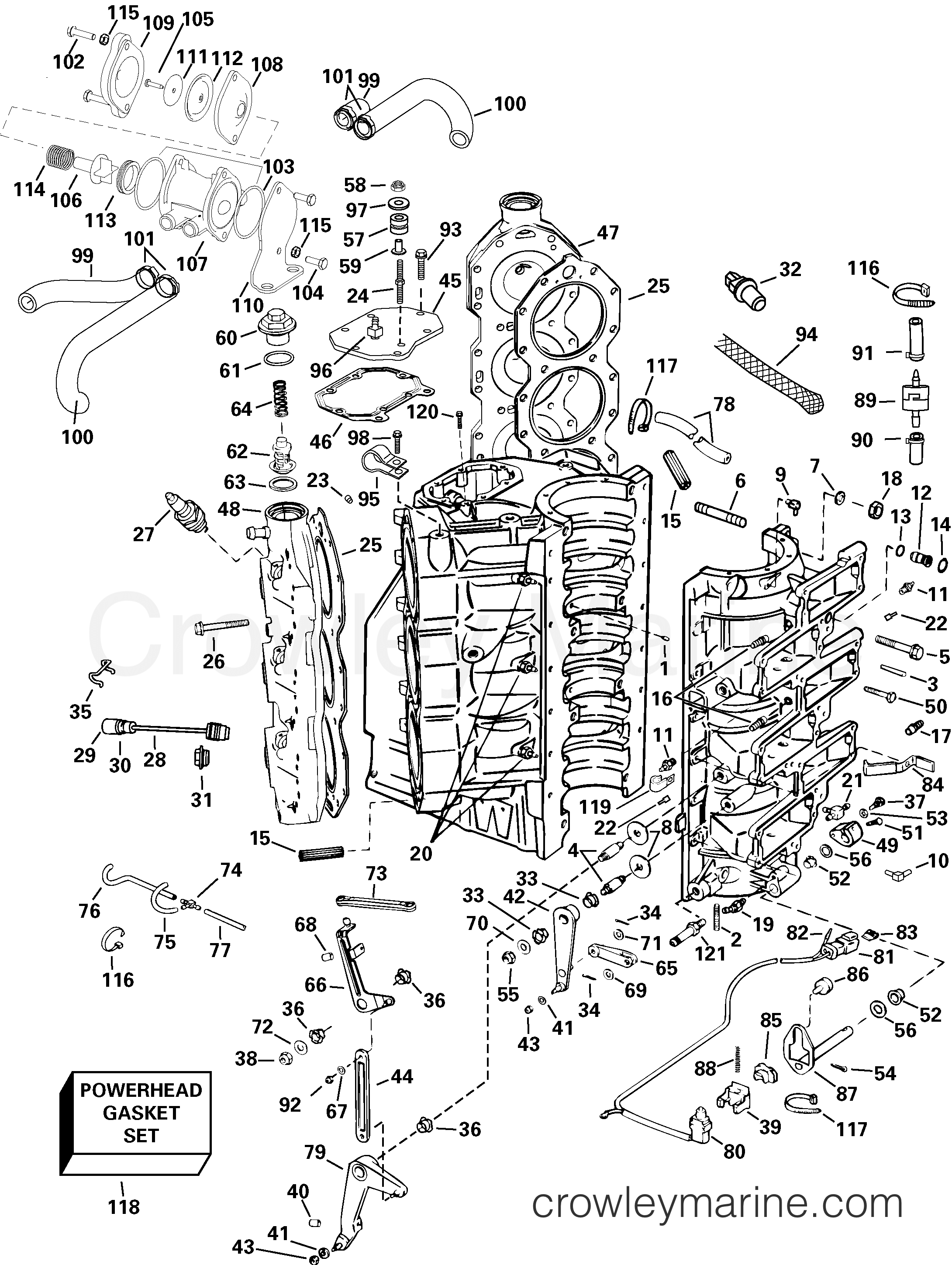2004 Evinrude Outboards 200 - E200FCXSRB CYLINDER & CRANKCASE section