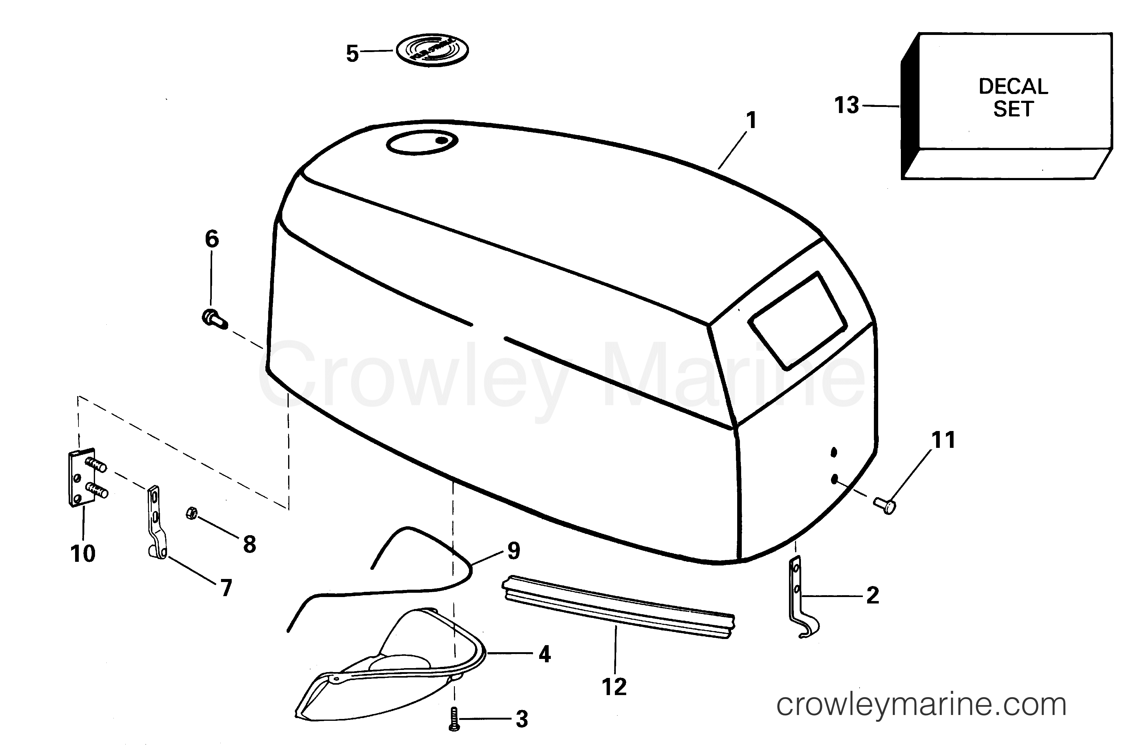 2001 Outboard 5 - E5RL4SIE - ENGINE COVER