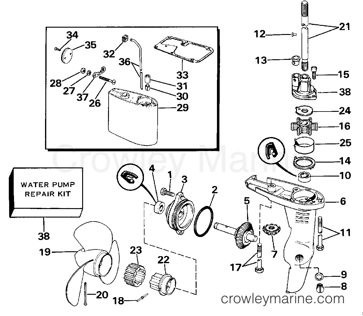 1989 Outboard 1.2 - JCO-CEB - GEARCASE
