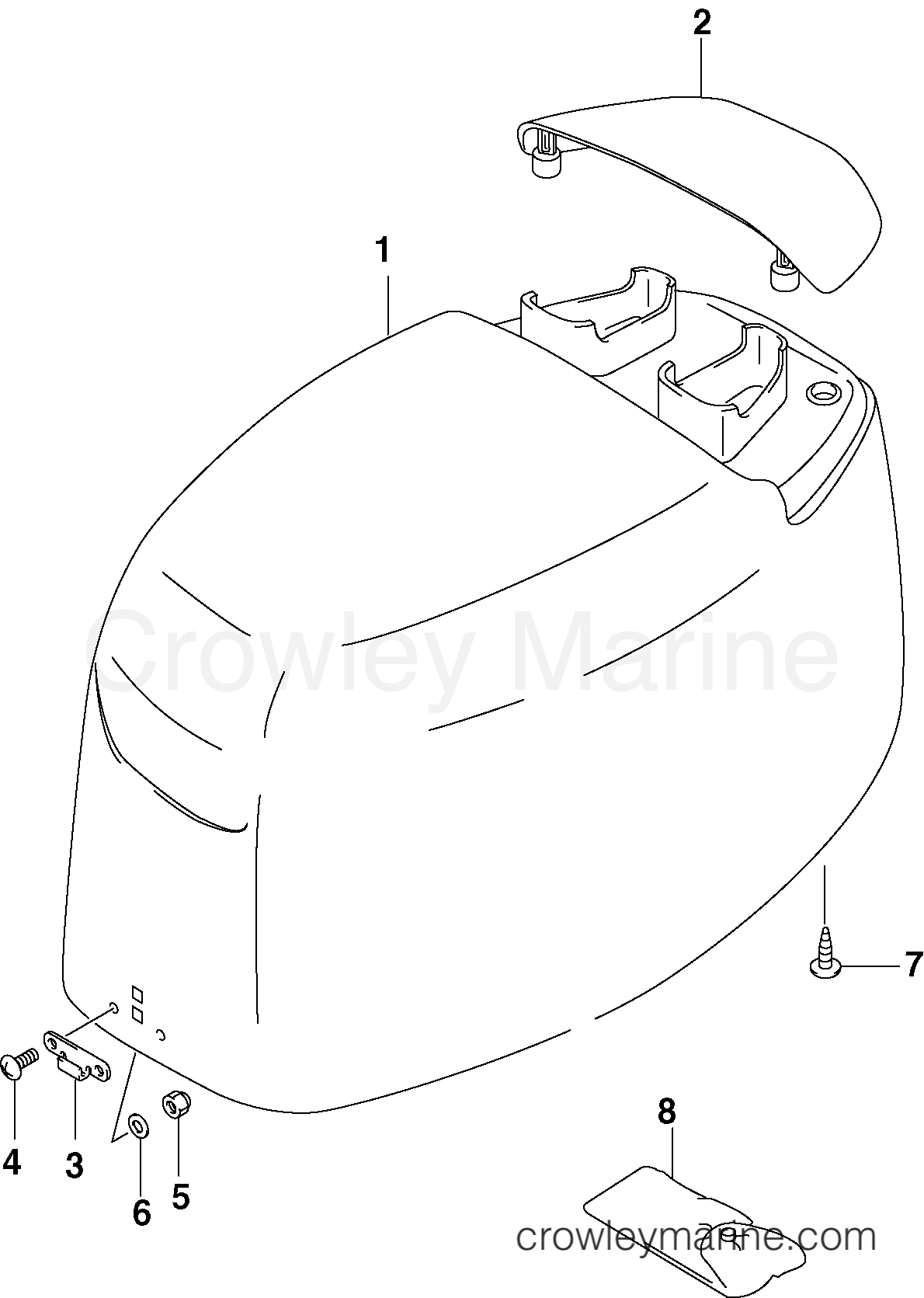2005 Outboard 40 - J40PL4SOB - ENGINE COVER