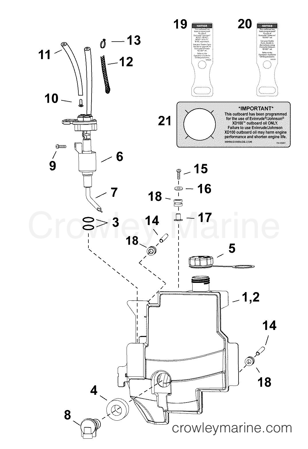 OIL TANK & PUMP AB Outboard 30 E30DTLABB Crowley Marine