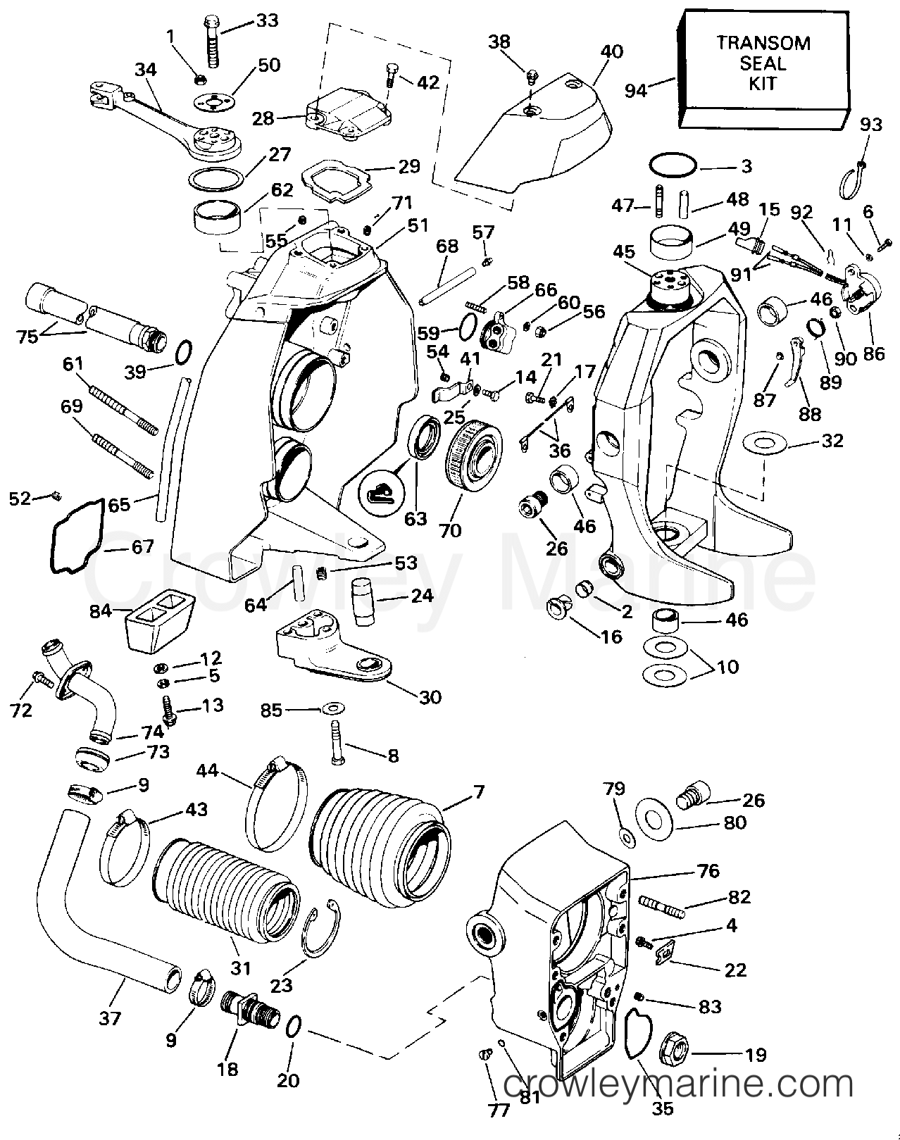 1994 OMC Stern Drive 5.8 - 58FAGPMDM - TRANSOM MOUNT