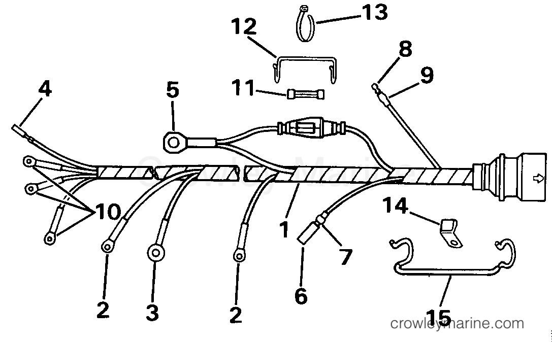 1990 Outboard 28 - VJ28ESLESM - CABLE ASSEMBLY