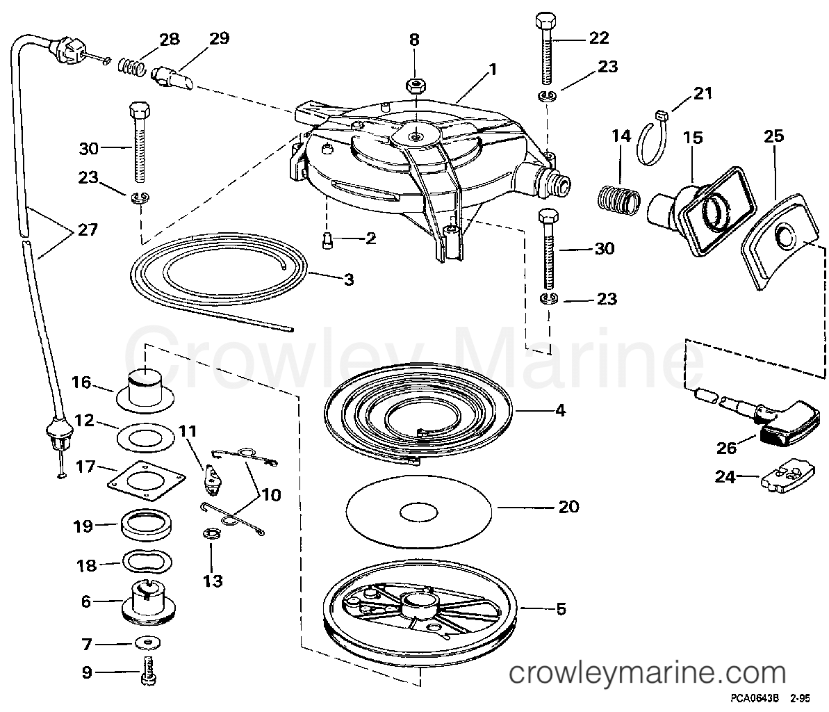 1997 Evinrude Outboards 18 - B25JREUR REWIND STARTER section