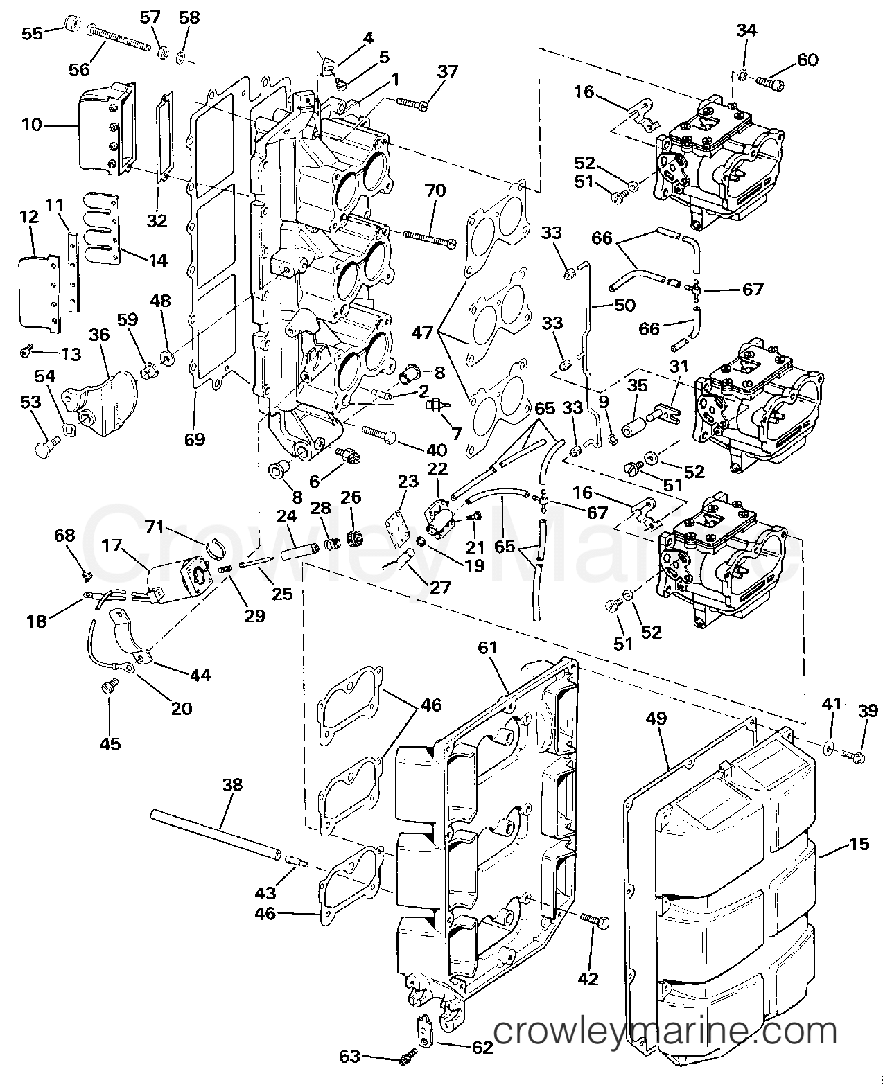 1990 Johnson Outboards 150 - J150STLESB INTAKE MANIFOLD section