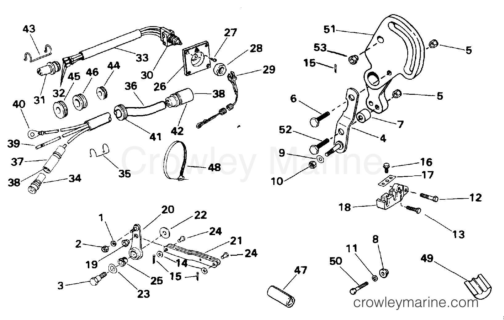 1994 Rigging Accessories - Remote Controls - REMOTE CONTROL ADAPTER KIT - 40RP, 45, 55