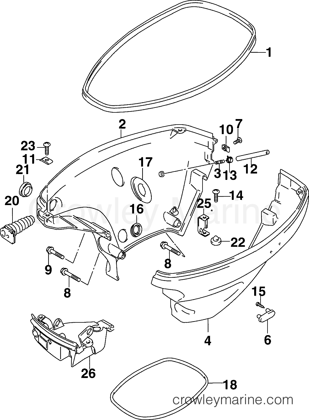 2005 Outboard 10 - J10TBL4SOB - LOWER ENGINE COVER