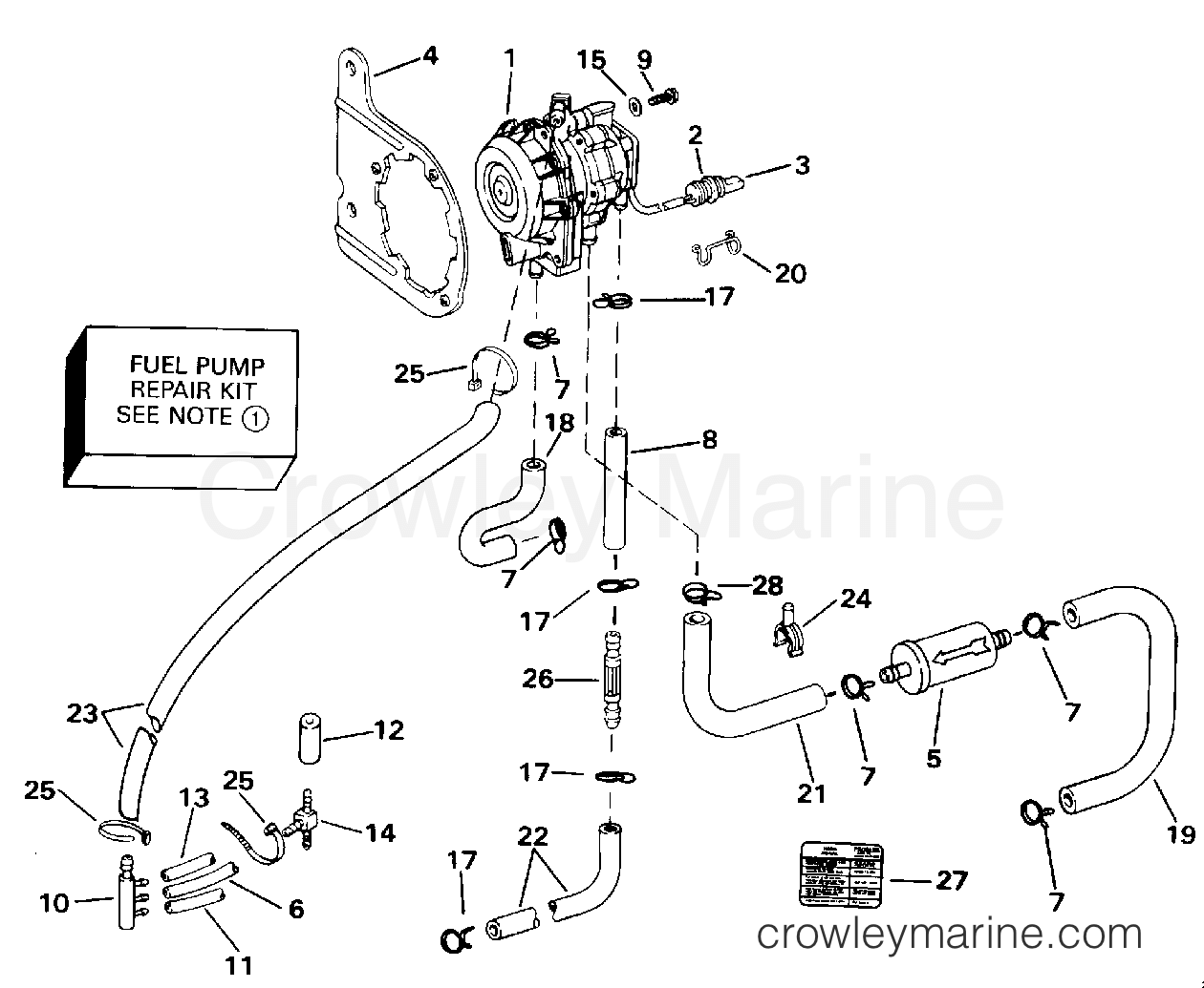 1993 Outboard 70 - J70ELETS - FUEL PUMP