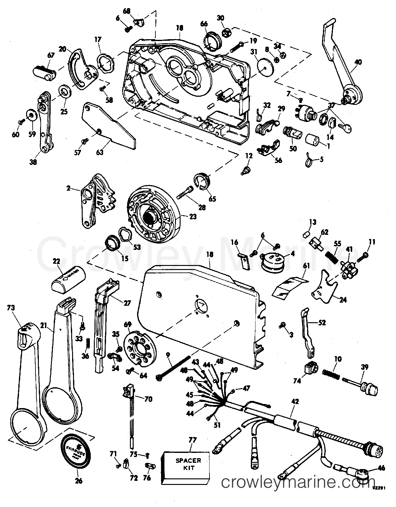 1979 Outboard 200 - 200490A - REMOTE CONTROL