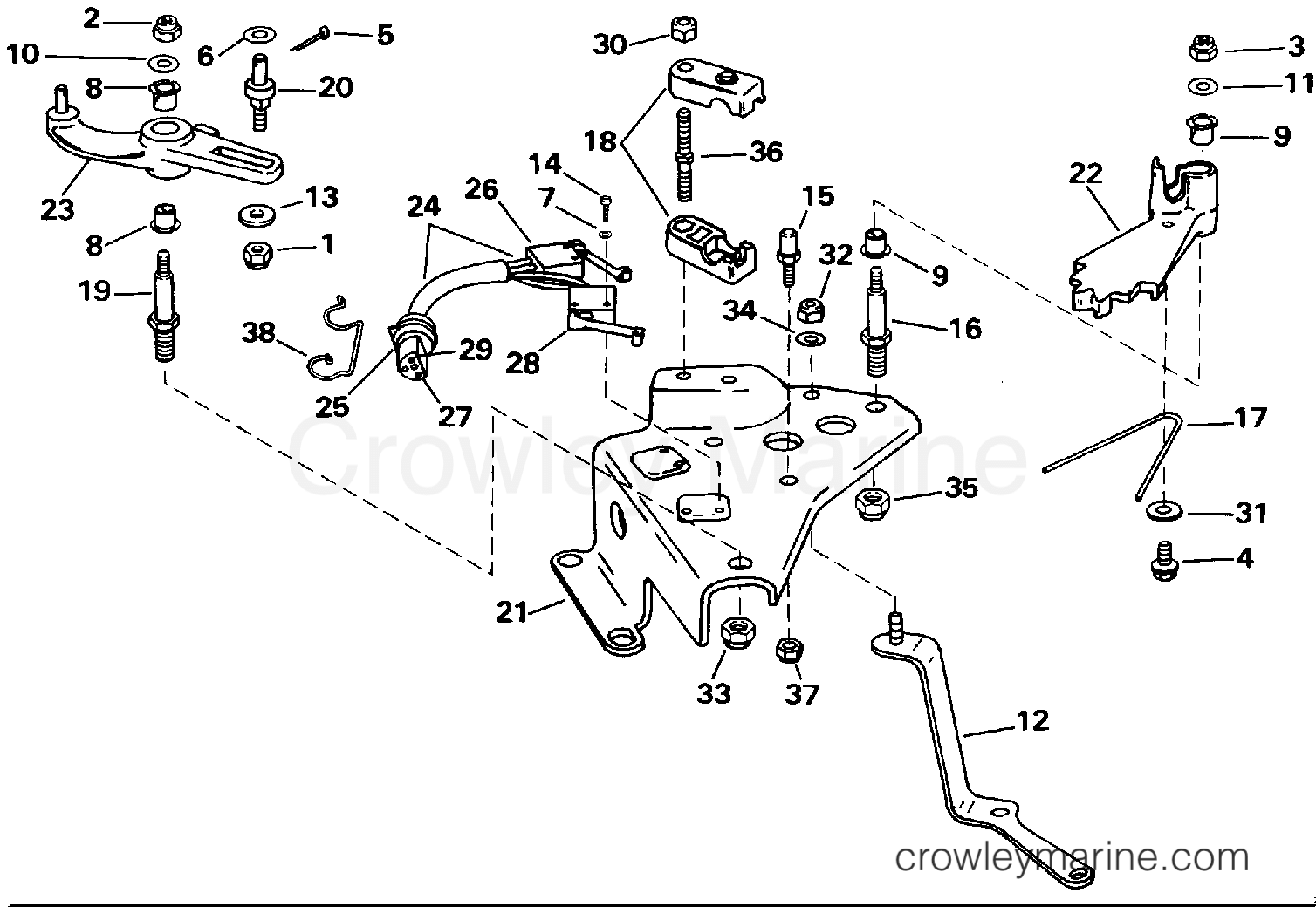 1993 Stern Drive 5.8 - 58FAPLJVB - SHIFT BRACKET
