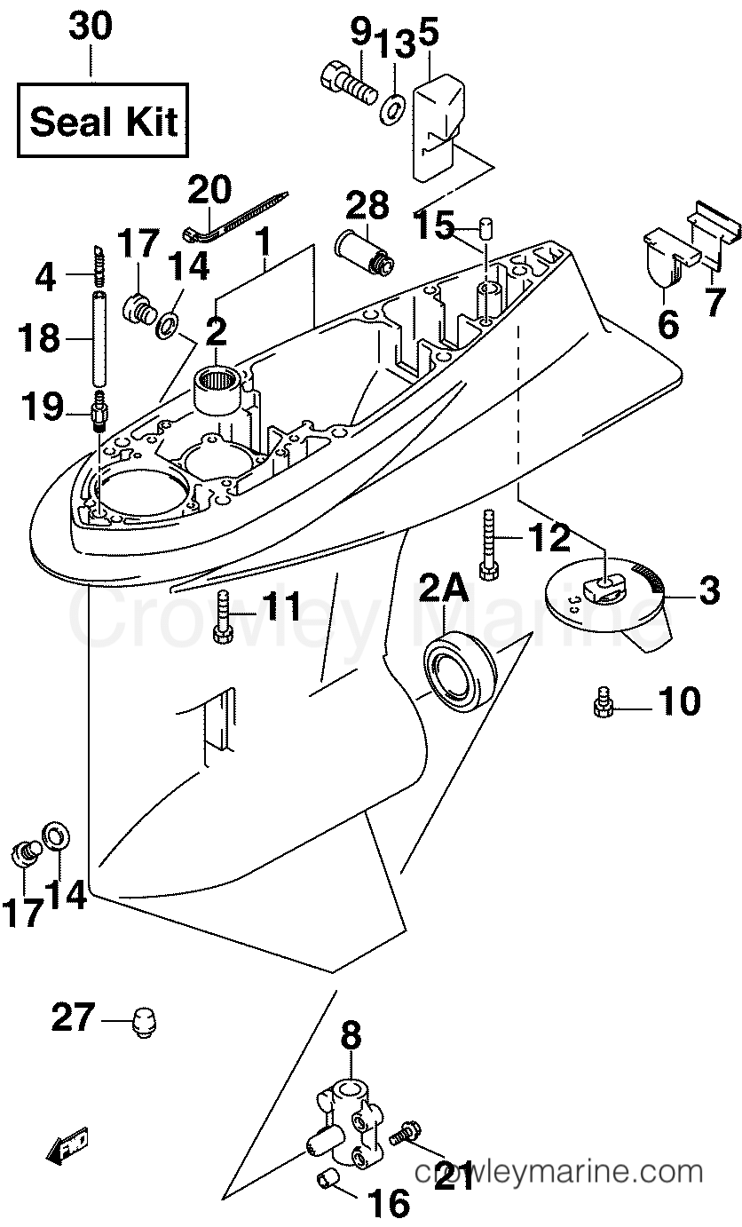 2005 Outboard 70 - J70PL4SOA - GEARCASE