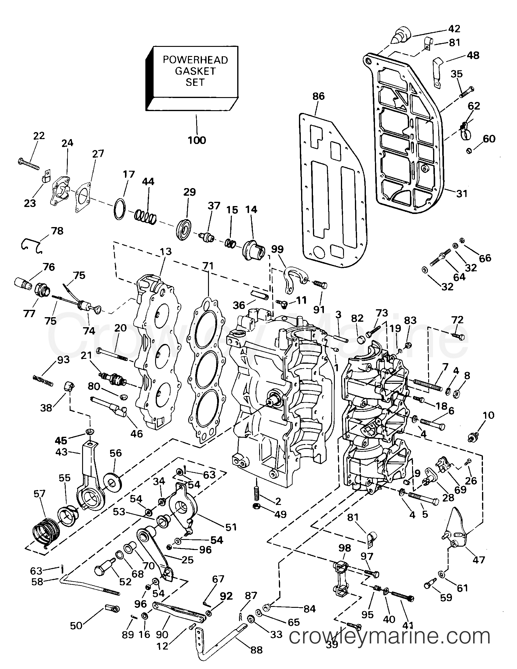 2000 Outboard 70 - J70PLSSD - CYLINDER & CRANKCASE